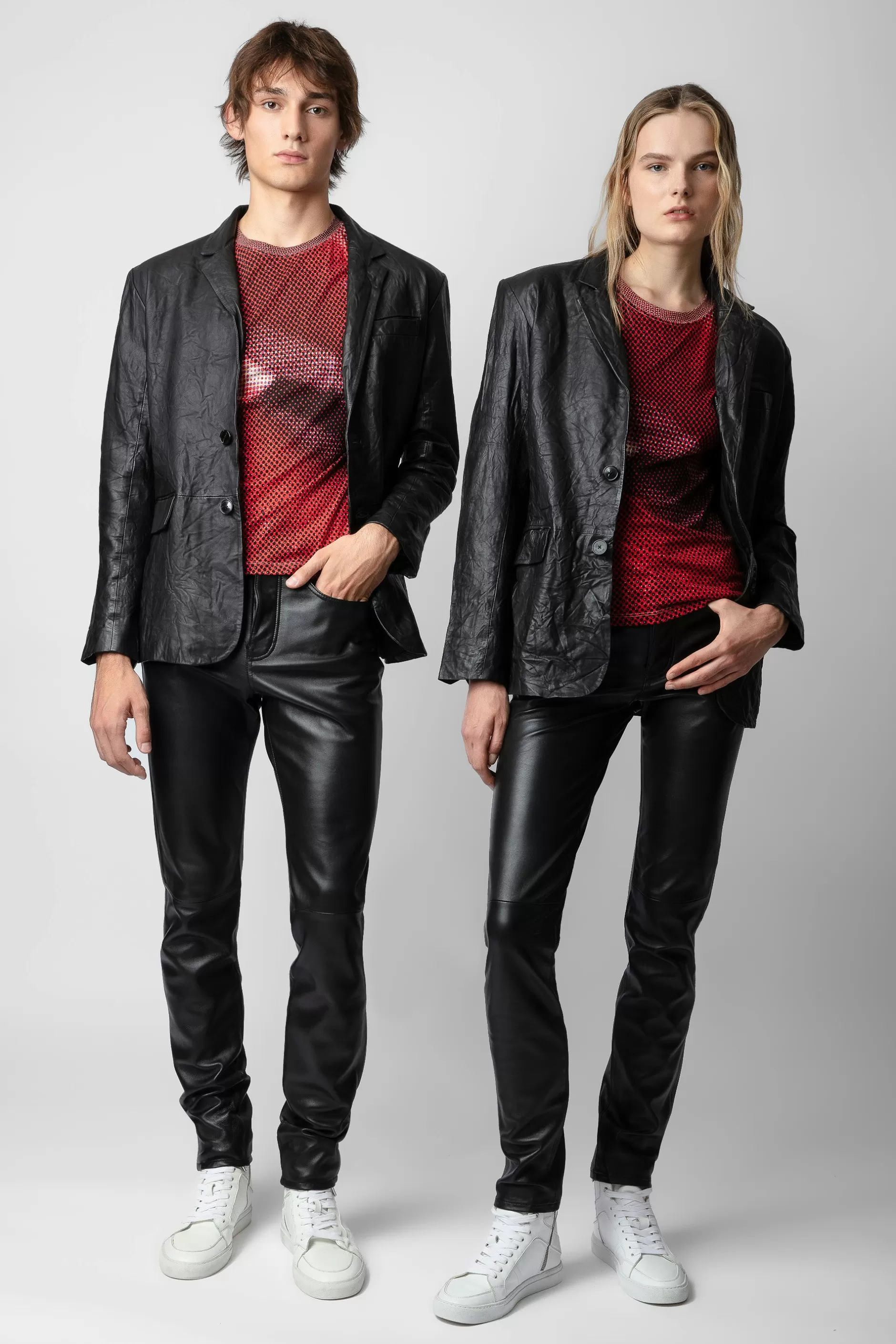 Zadig & Voltaire Blazer En Cuir Froisse Valfried^Hommes Manteaux Et Vestes