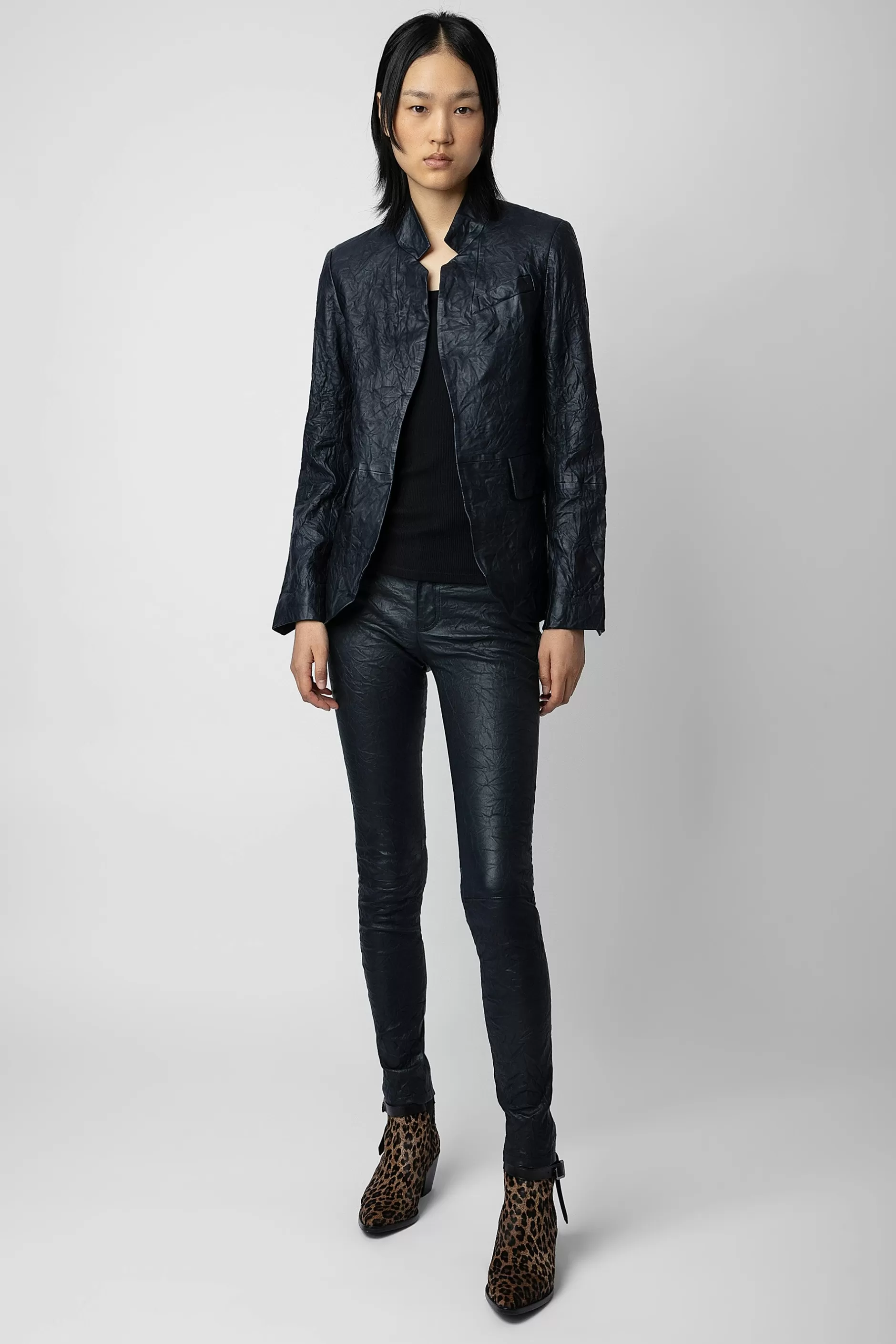 Zadig & Voltaire Blazer En Cuir Tres Froisse^Femmes Costumes