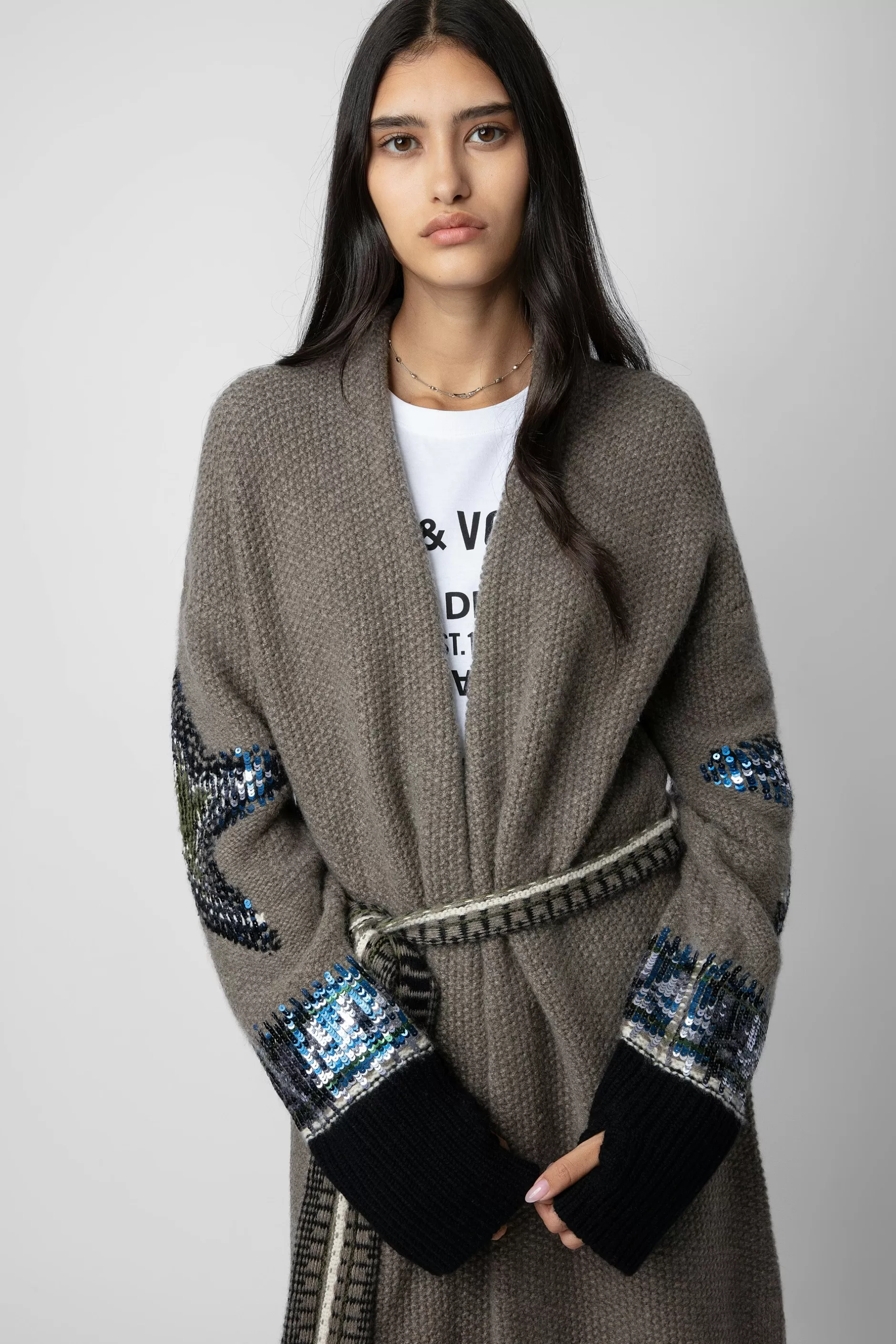 Zadig & Voltaire Cardigan En Cachemire A Sequins Rosanny^Femmes Pulls Et Gilets
