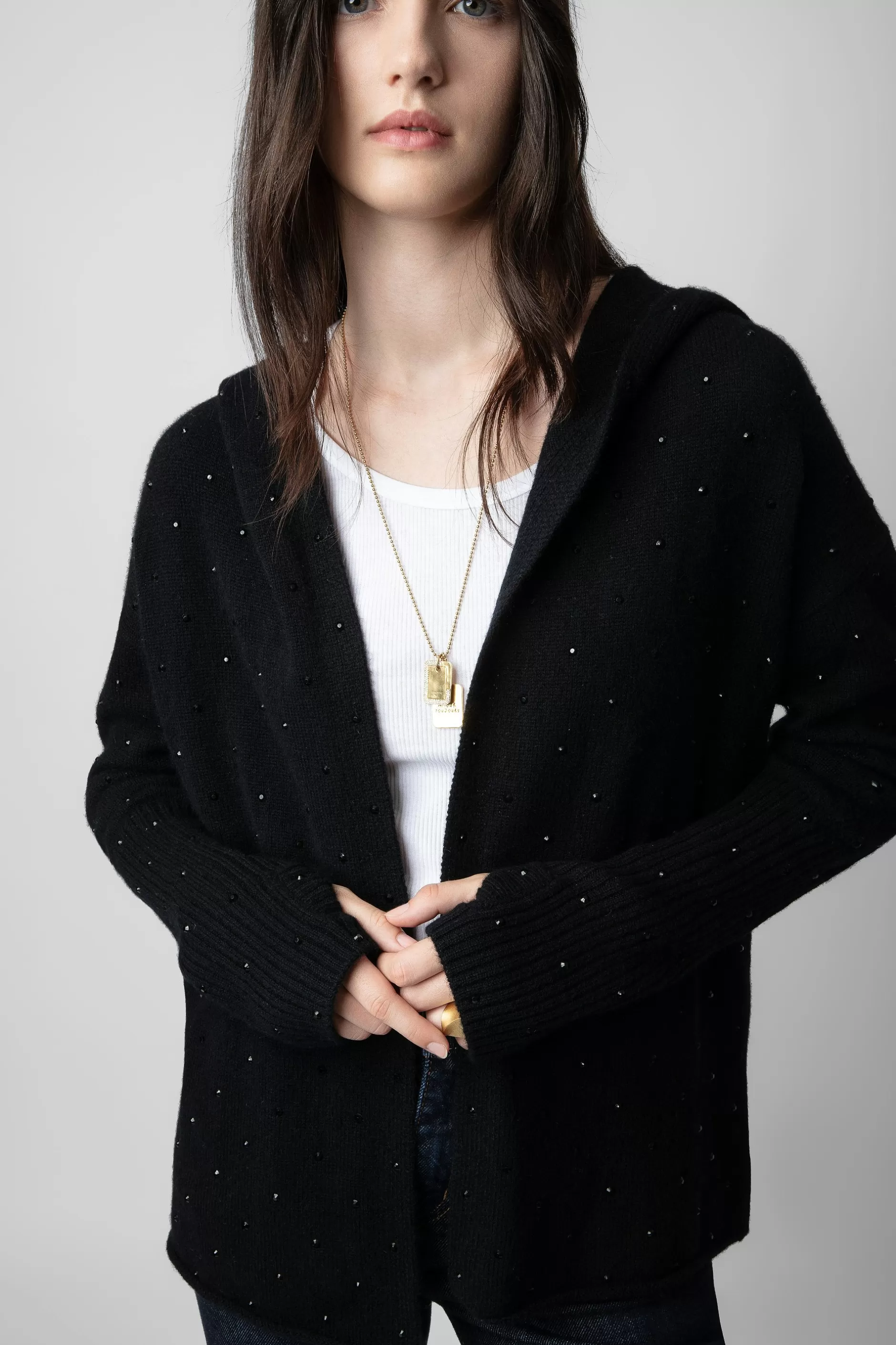 Zadig & Voltaire Cardigan En Cachemire A Strass Cosany^Femmes Pulls Et Gilets