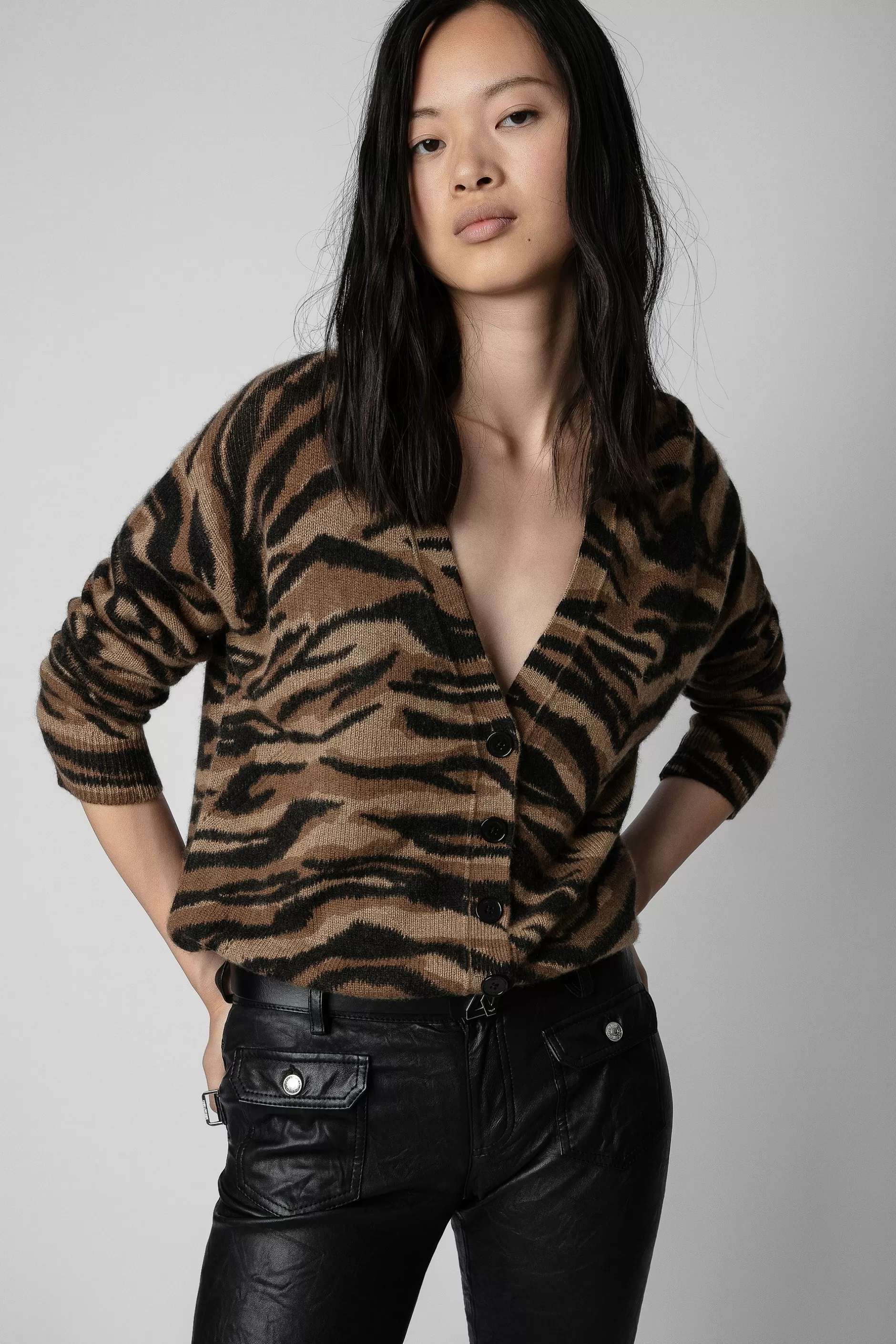Zadig & Voltaire Cardigan En Cachemire Mirka Tigre^Femmes Pulls Et Gilets
