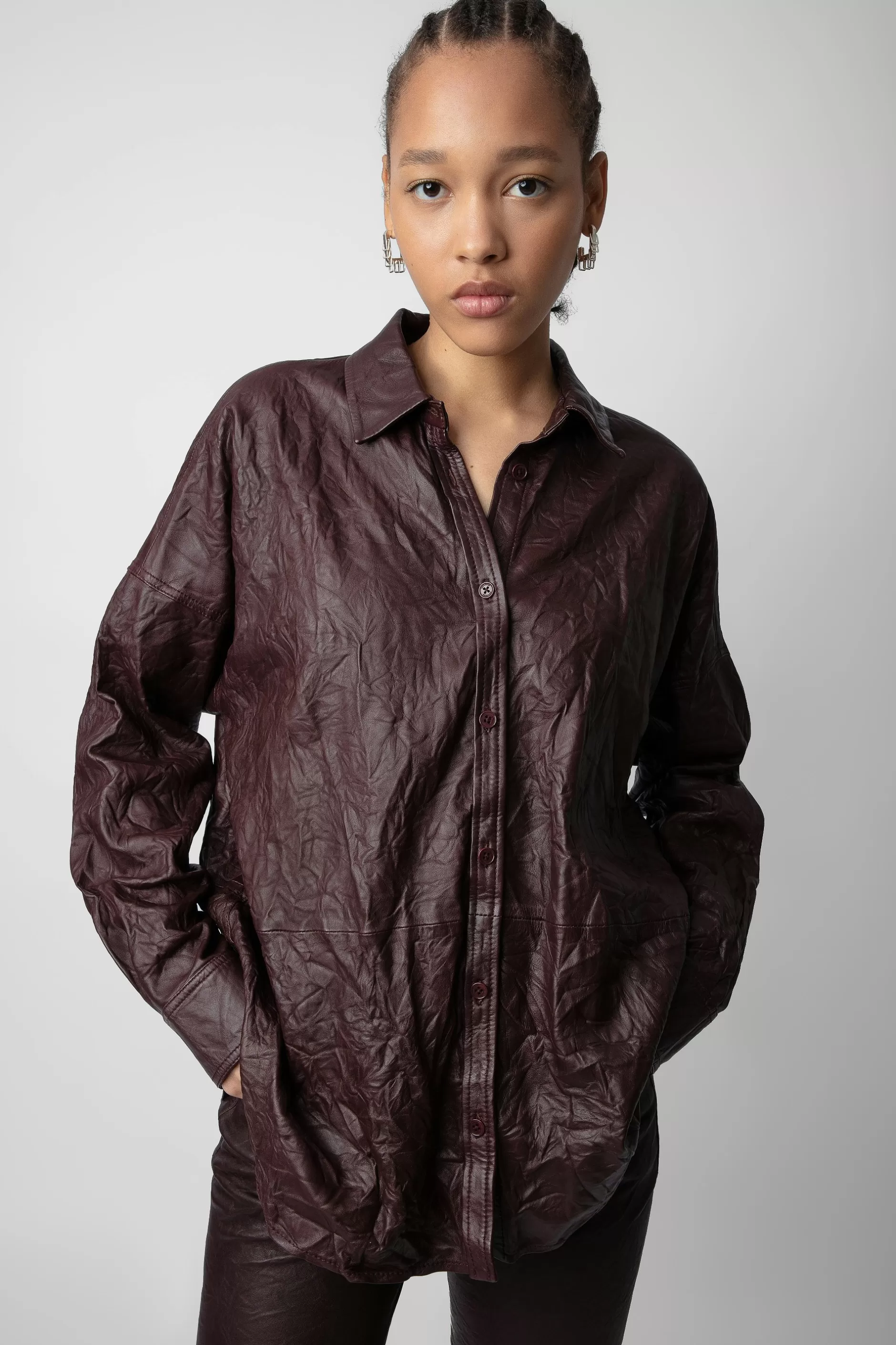 Zadig & Voltaire Chemise En Cuir Froisse Tamara^Femmes Chemises Et Hauts