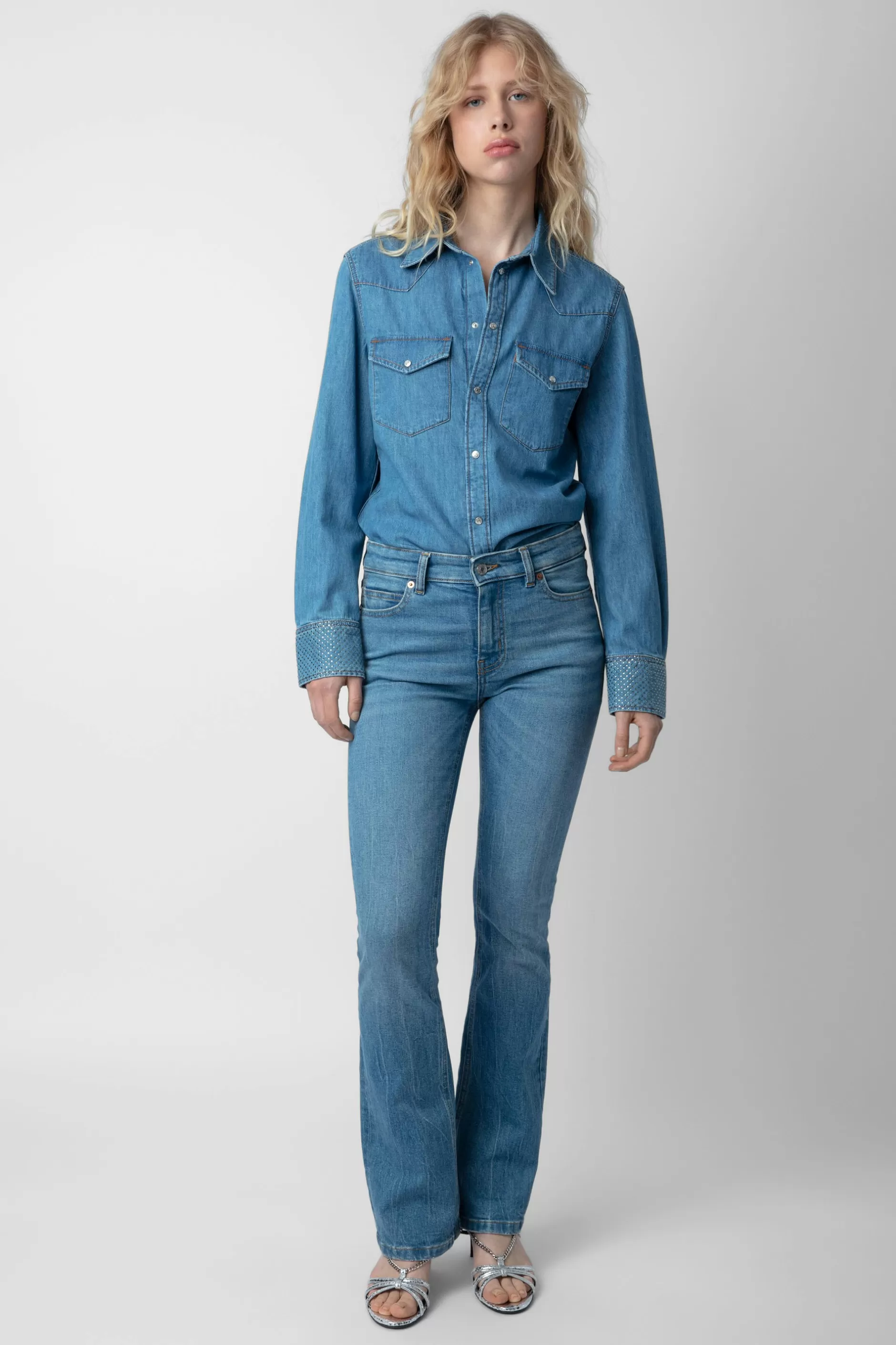 Zadig & Voltaire Chemise Thelma En Denim A Strass^Femmes Chemises Et Hauts