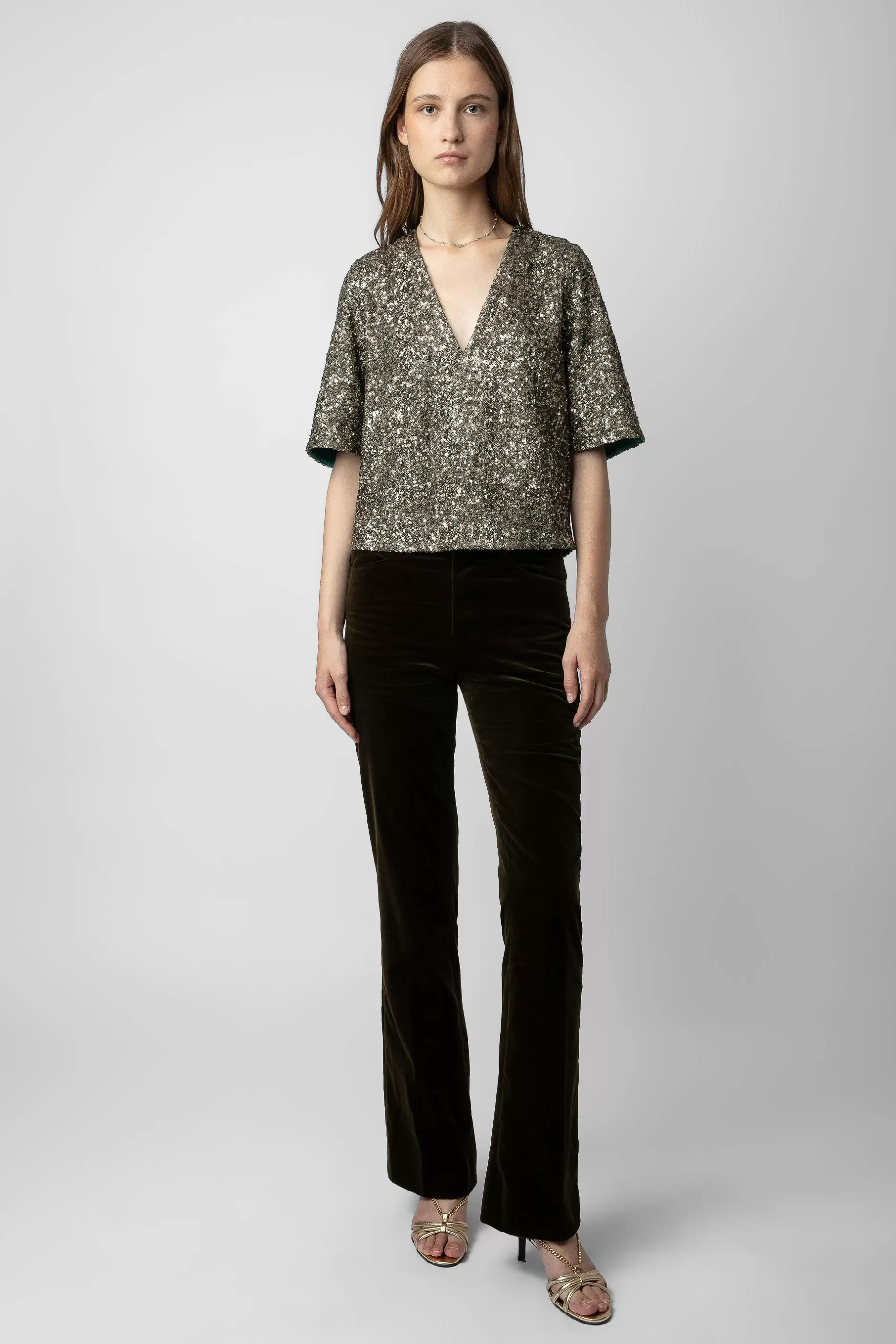 Zadig & Voltaire Chemisier A Sequins Tytane^Femmes Chemises Et Hauts