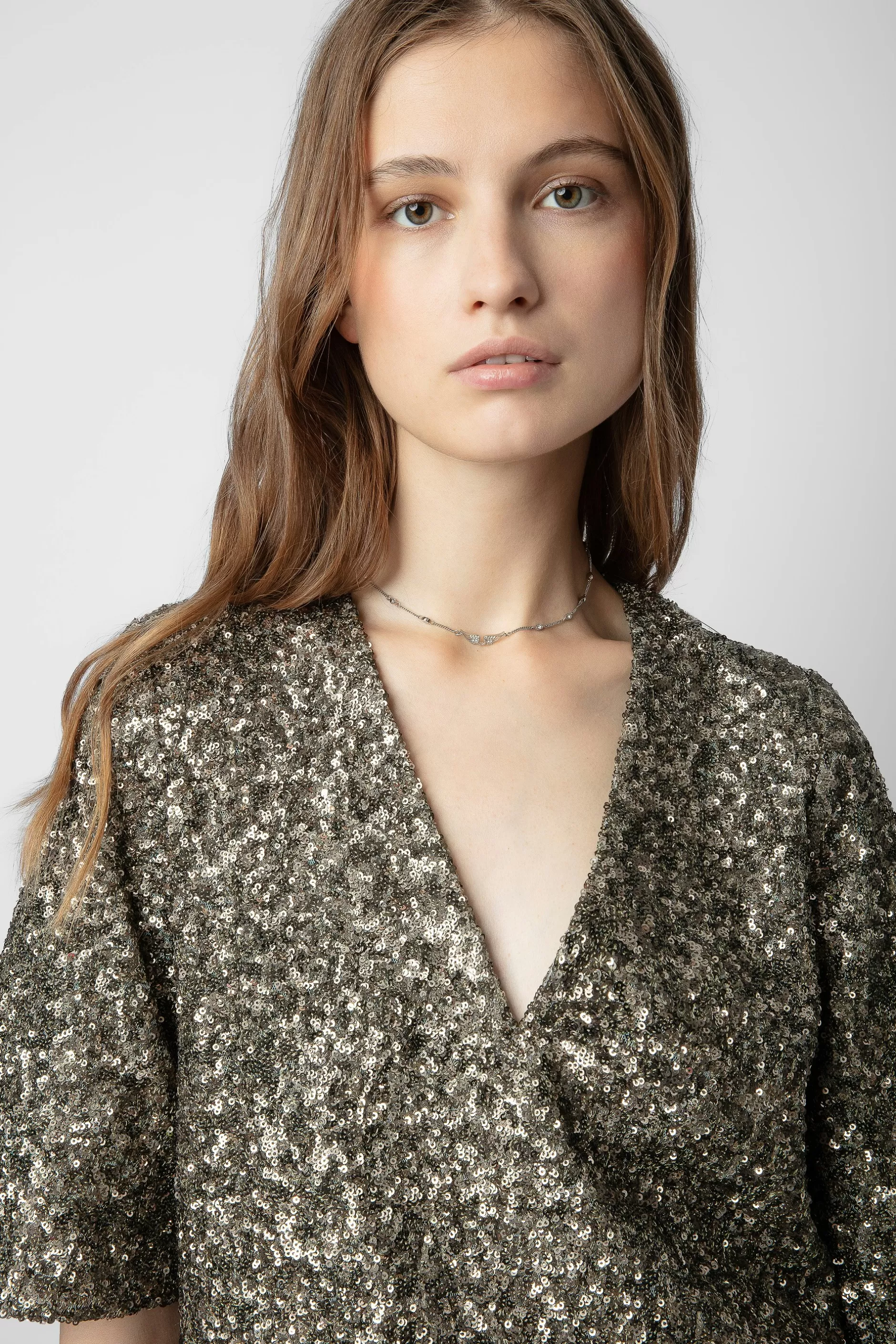 Zadig & Voltaire Chemisier A Sequins Tytane^Femmes Chemises Et Hauts