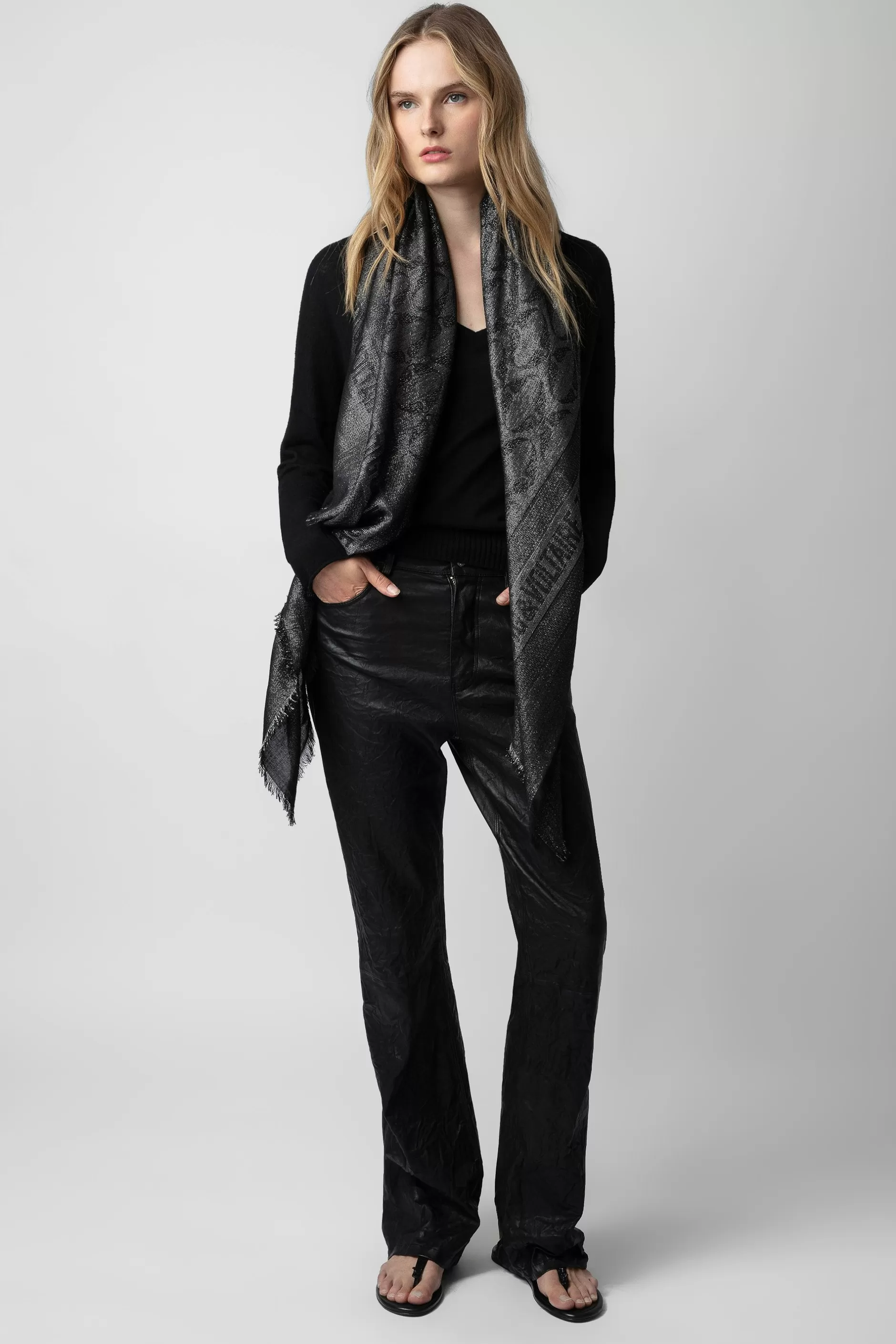 Zadig & Voltaire Echarpe Glenn Rock En Jacquard Lurex^Femmes Echarpes