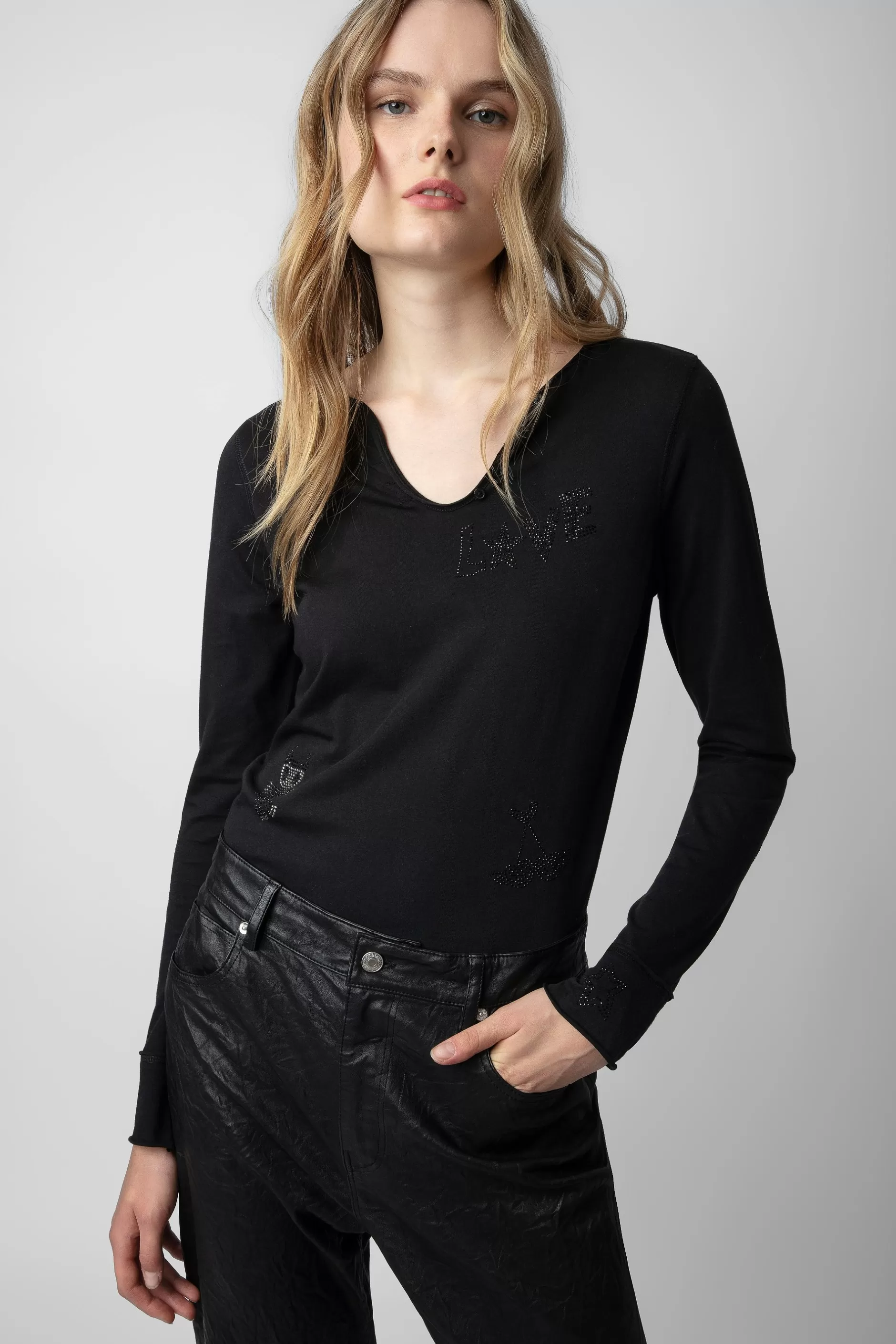 Zadig & Voltaire Haut Henley A Strass^Femmes T-Shirts