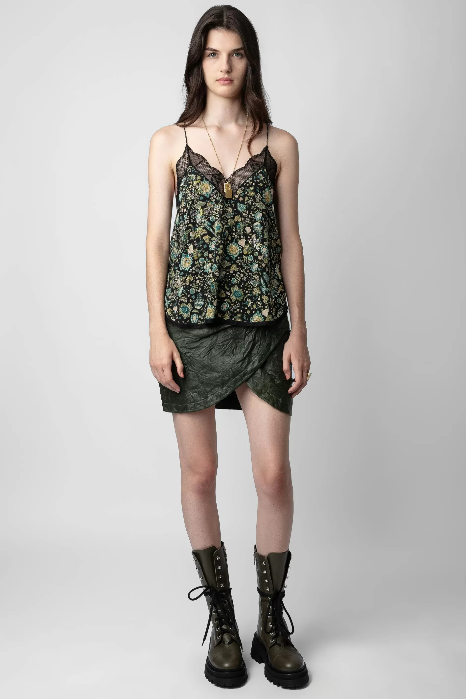 Zadig & Voltaire Jupe Julipe En Cuir Froisse^Femmes Robes Et Jupes