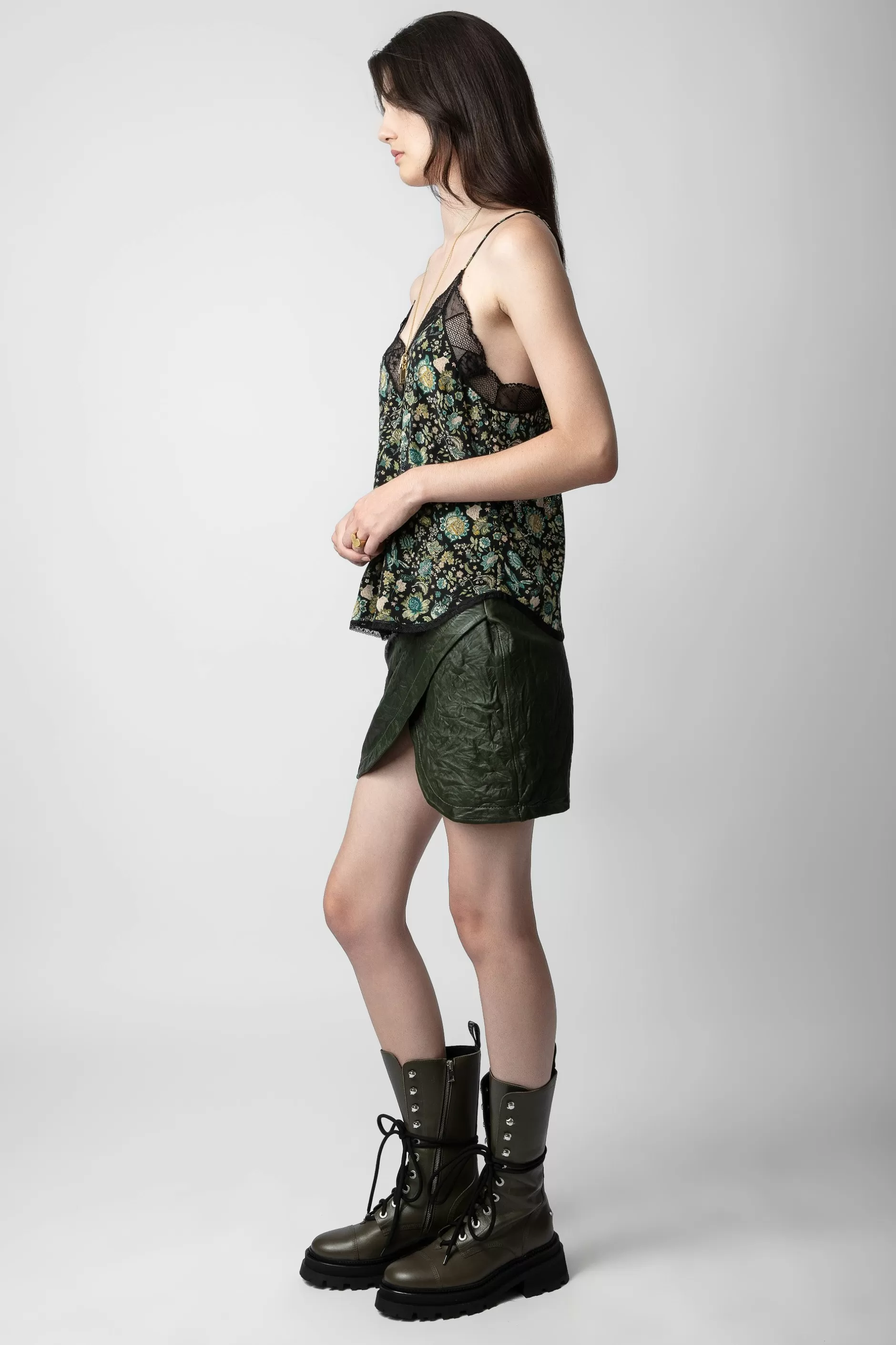 Zadig & Voltaire Jupe Julipe En Cuir Froisse^Femmes Robes Et Jupes
