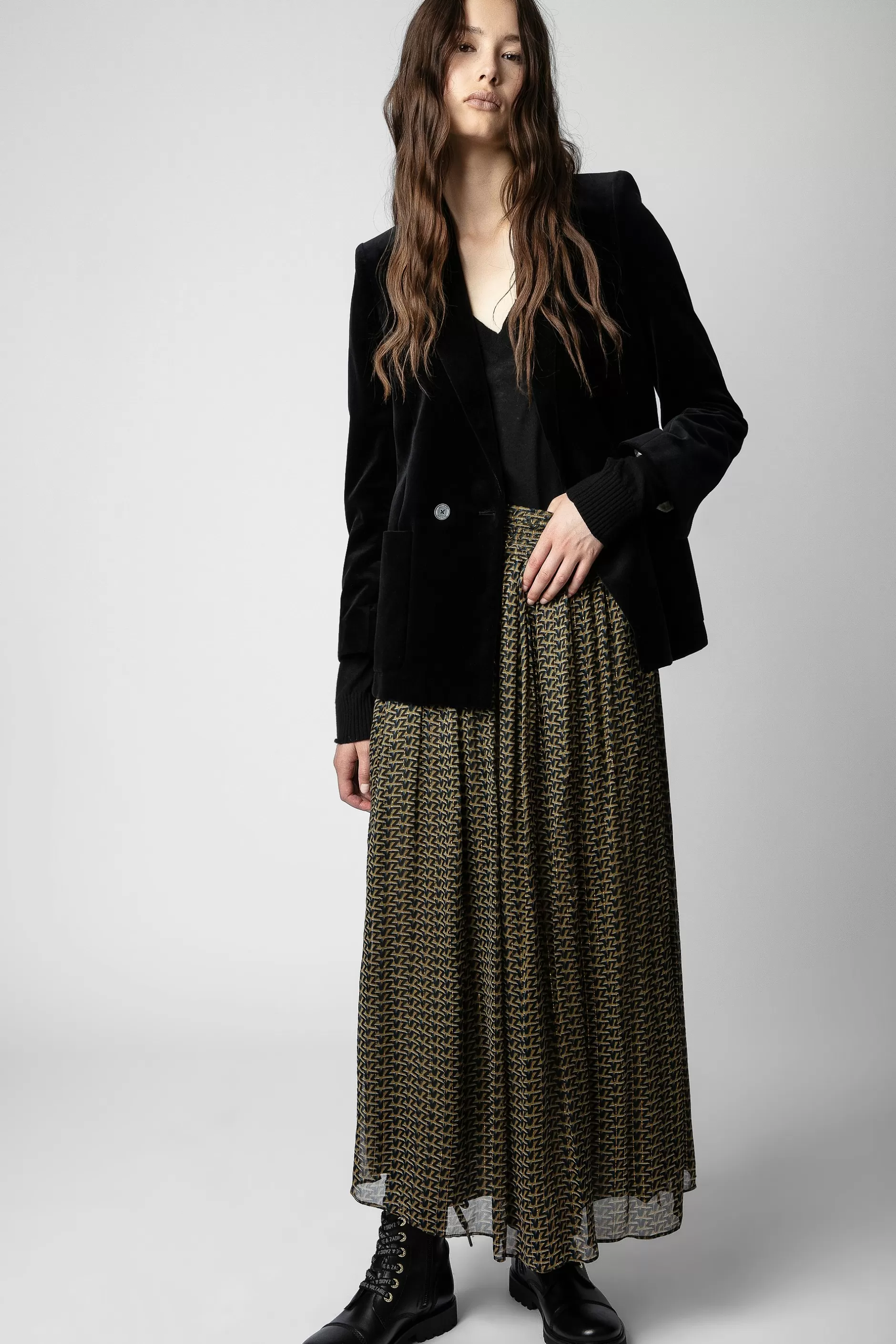 Zadig & Voltaire Jupe Zv En Mousseline De Soie Jade^Femmes Robes Et Jupes
