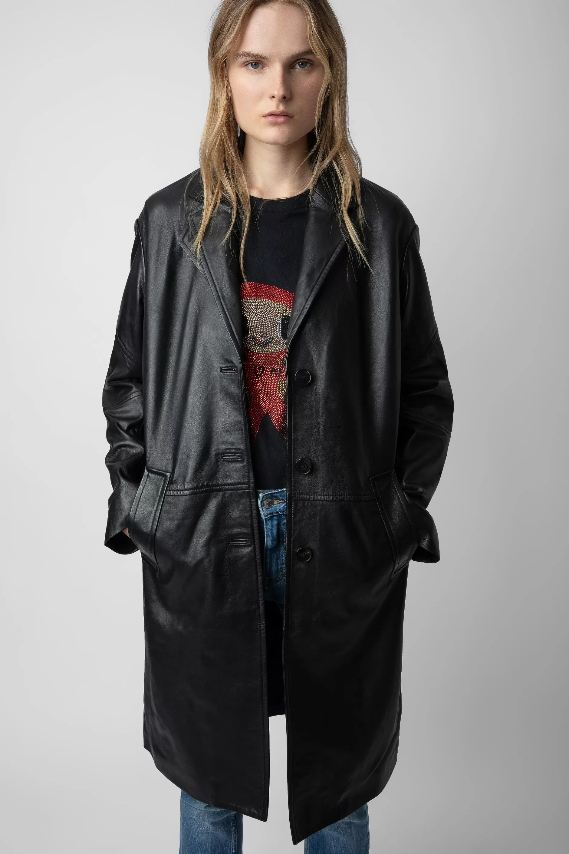 Zadig & Voltaire Manteau En Cuir Macari^Femmes Unisexe