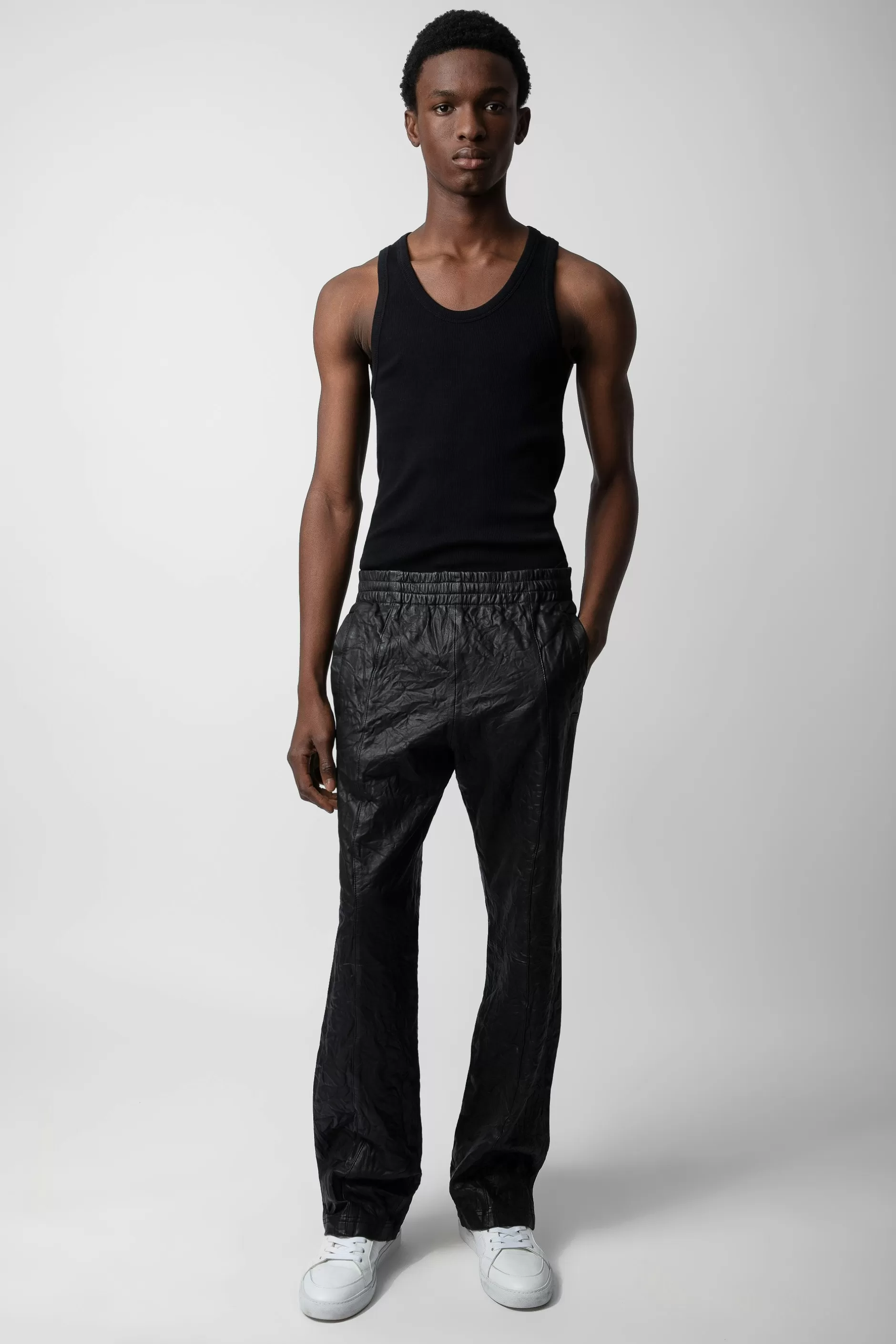 Zadig & Voltaire Pantalon En Cuir Froisse Pacha^Hommes Pantalons Et Shorts