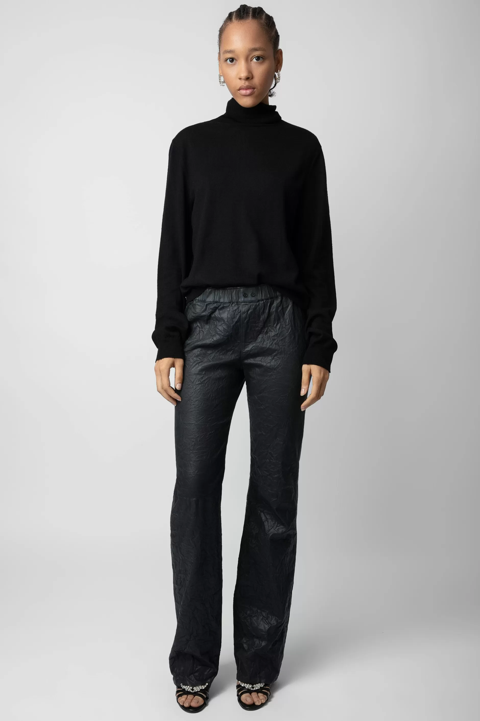 Zadig & Voltaire Pantalon En Cuir Froisse Pauline^Femmes Pantalons Et Shorts