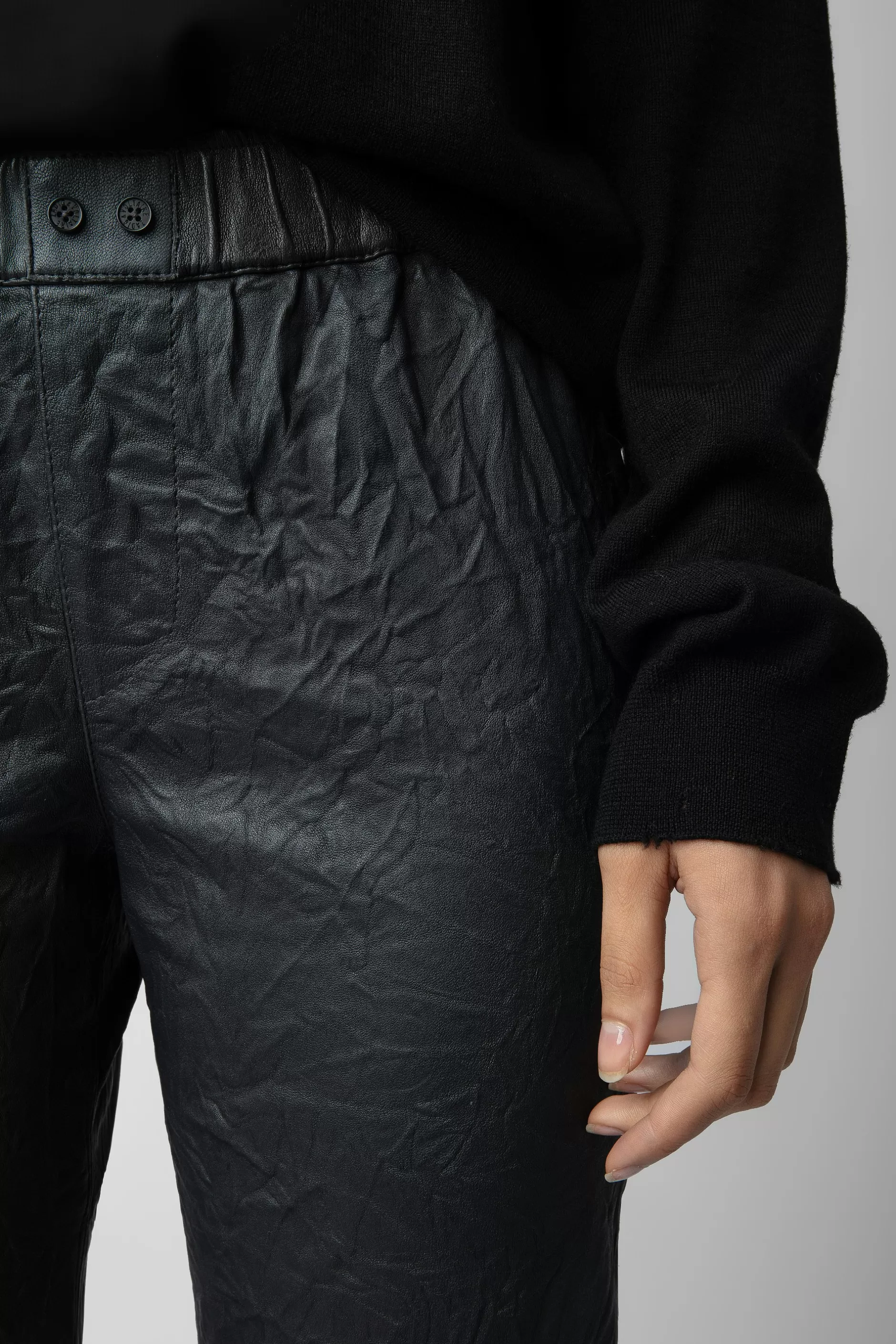 Zadig & Voltaire Pantalon En Cuir Froisse Pauline^Femmes Pantalons Et Shorts