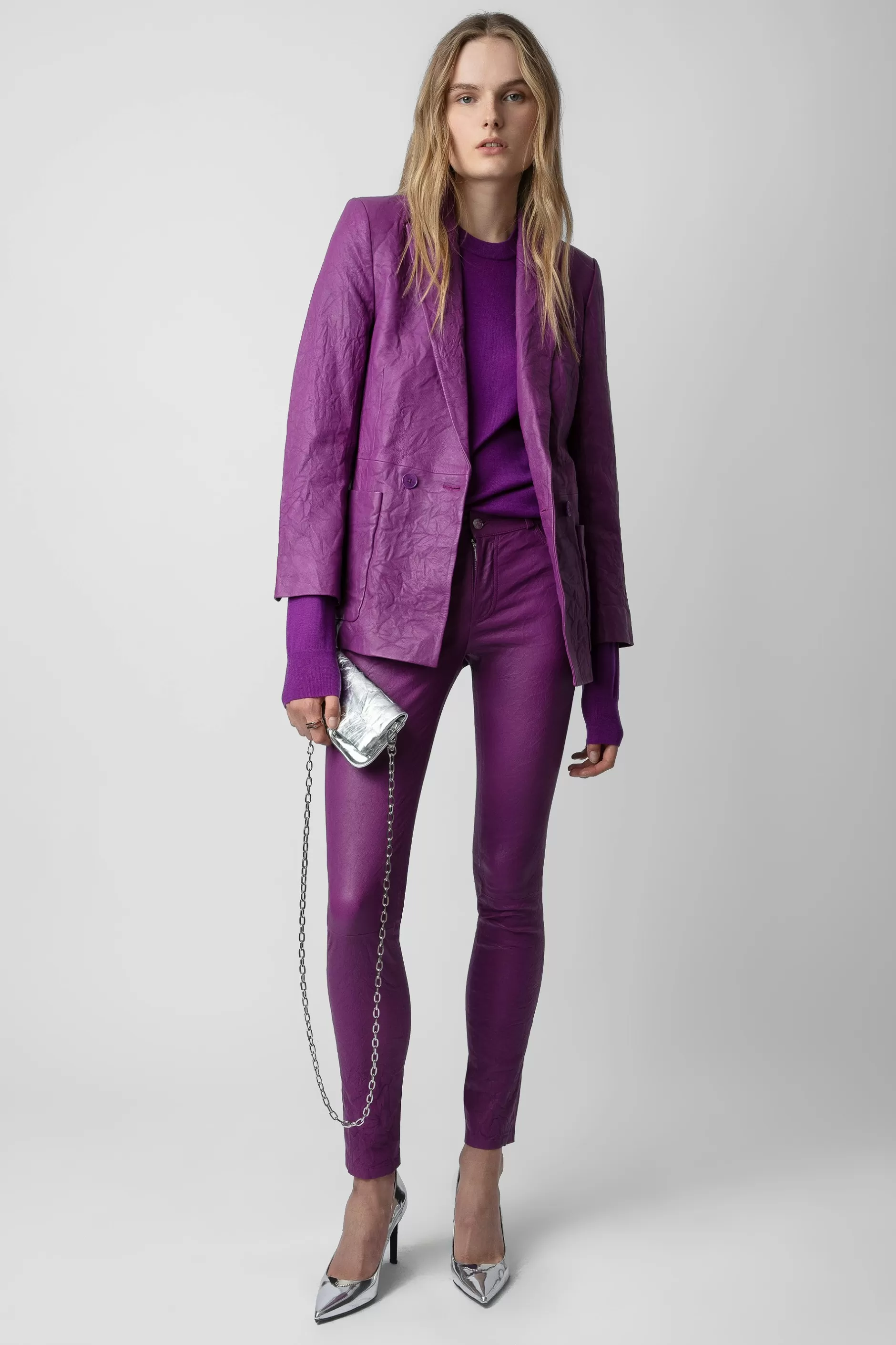 Zadig & Voltaire Pantalon En Cuir Froisse Phlame^Femmes Costumes