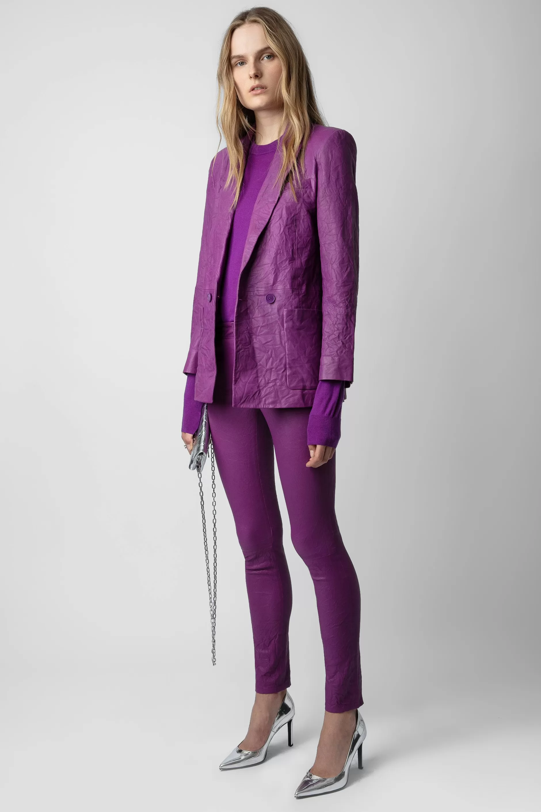 Zadig & Voltaire Pantalon En Cuir Froisse Phlame^Femmes Costumes