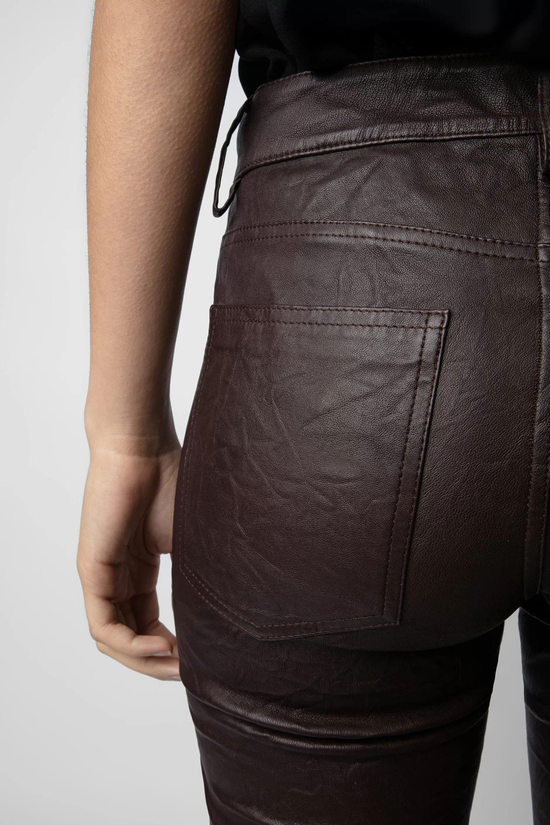 Zadig & Voltaire Pantalon En Cuir Froisse Phlame^Femmes Costumes