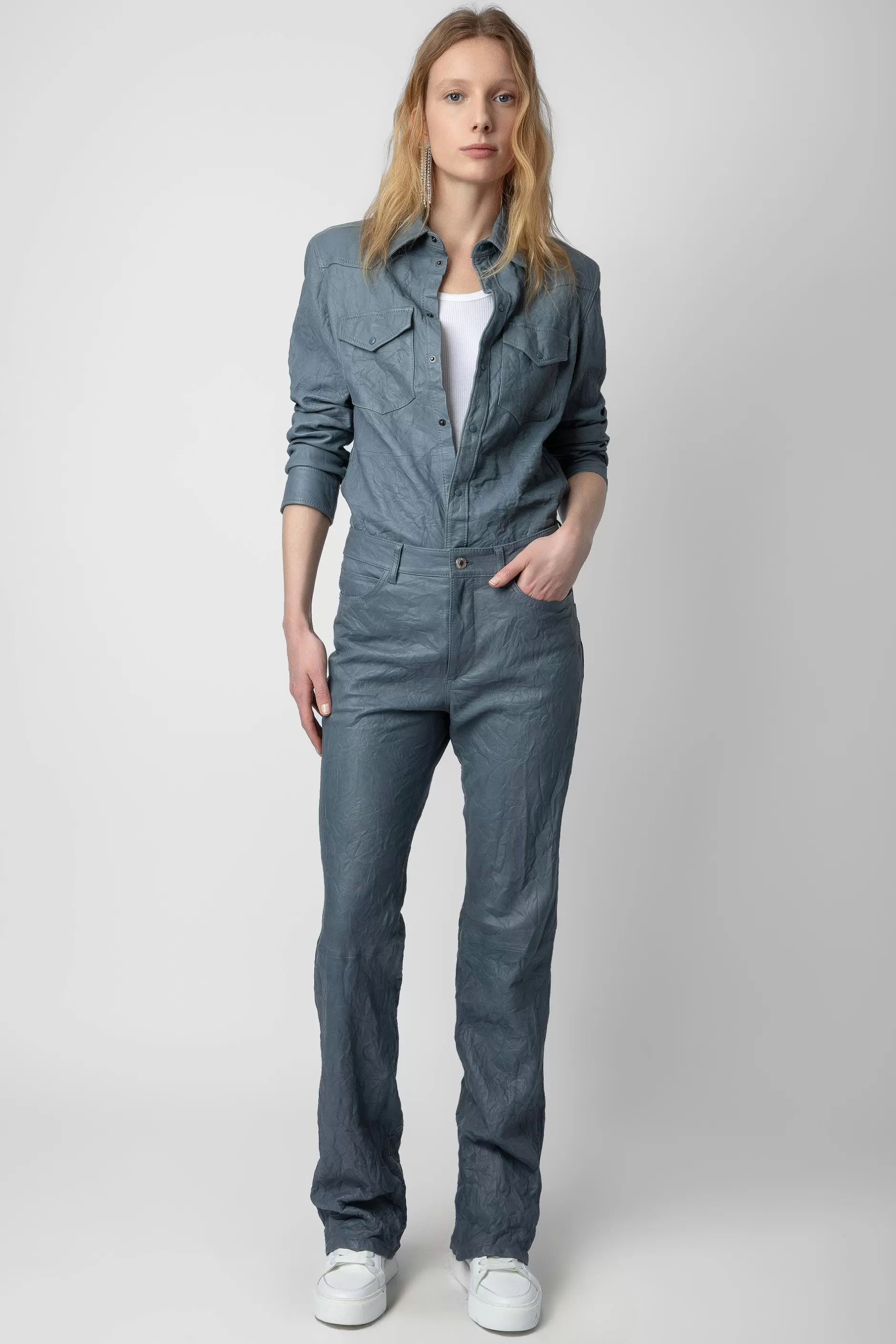 Zadig & Voltaire Pantalon En Cuir Froisse Pistol^Femmes Pantalons Et Shorts