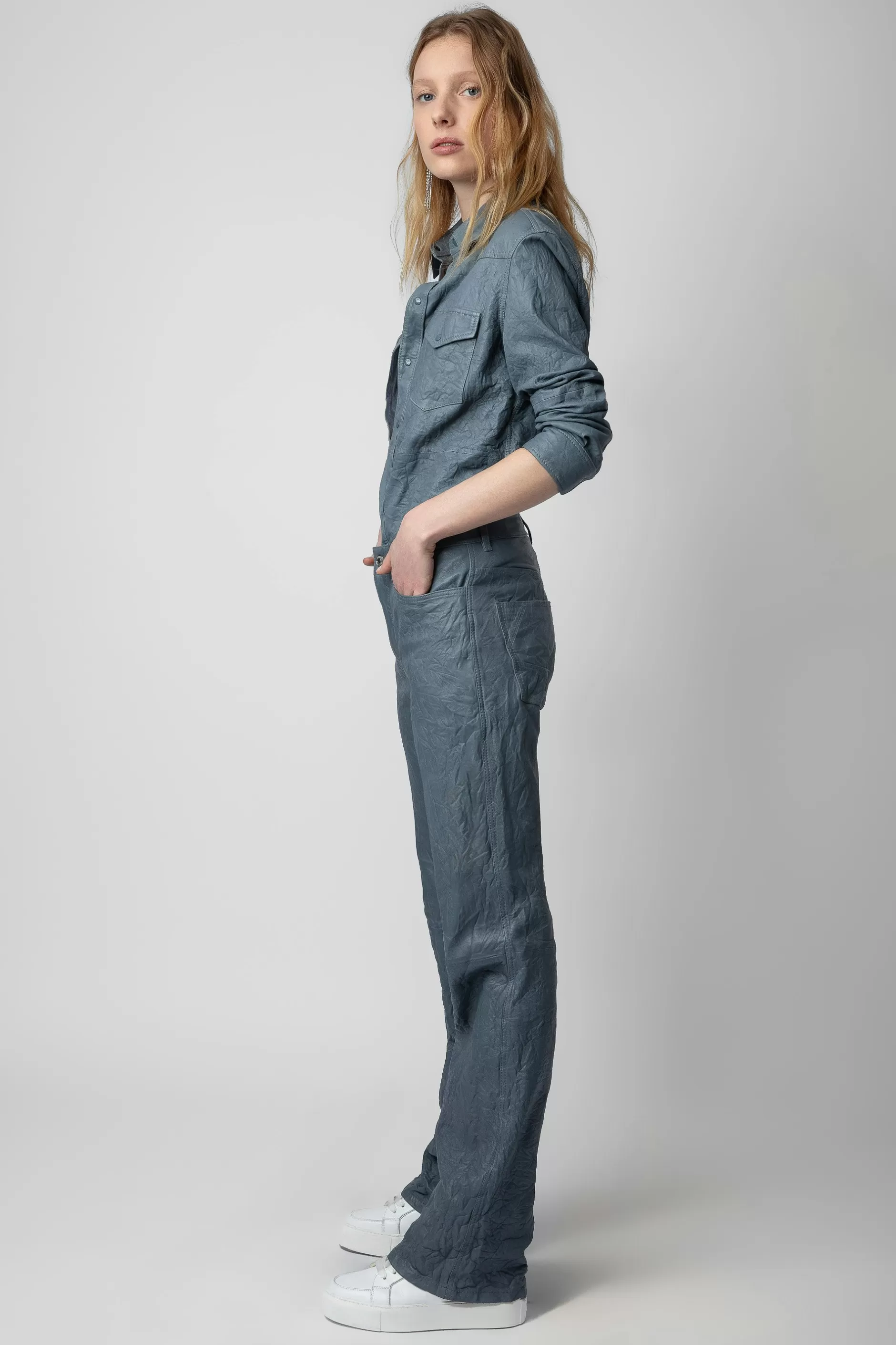 Zadig & Voltaire Pantalon En Cuir Froisse Pistol^Femmes Pantalons Et Shorts
