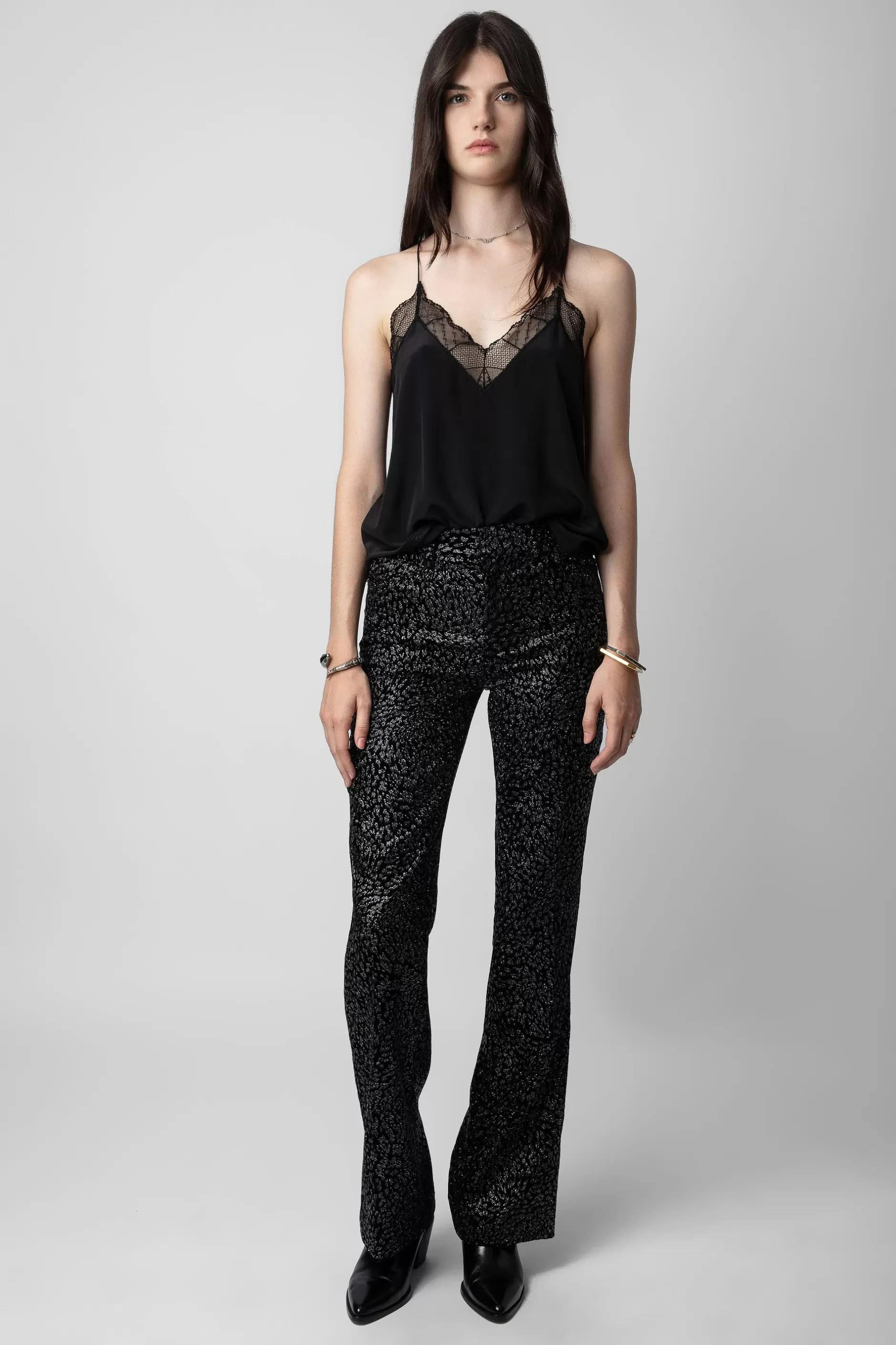 Zadig & Voltaire Pantalon En Velours Paillete Piston^Femmes Costumes