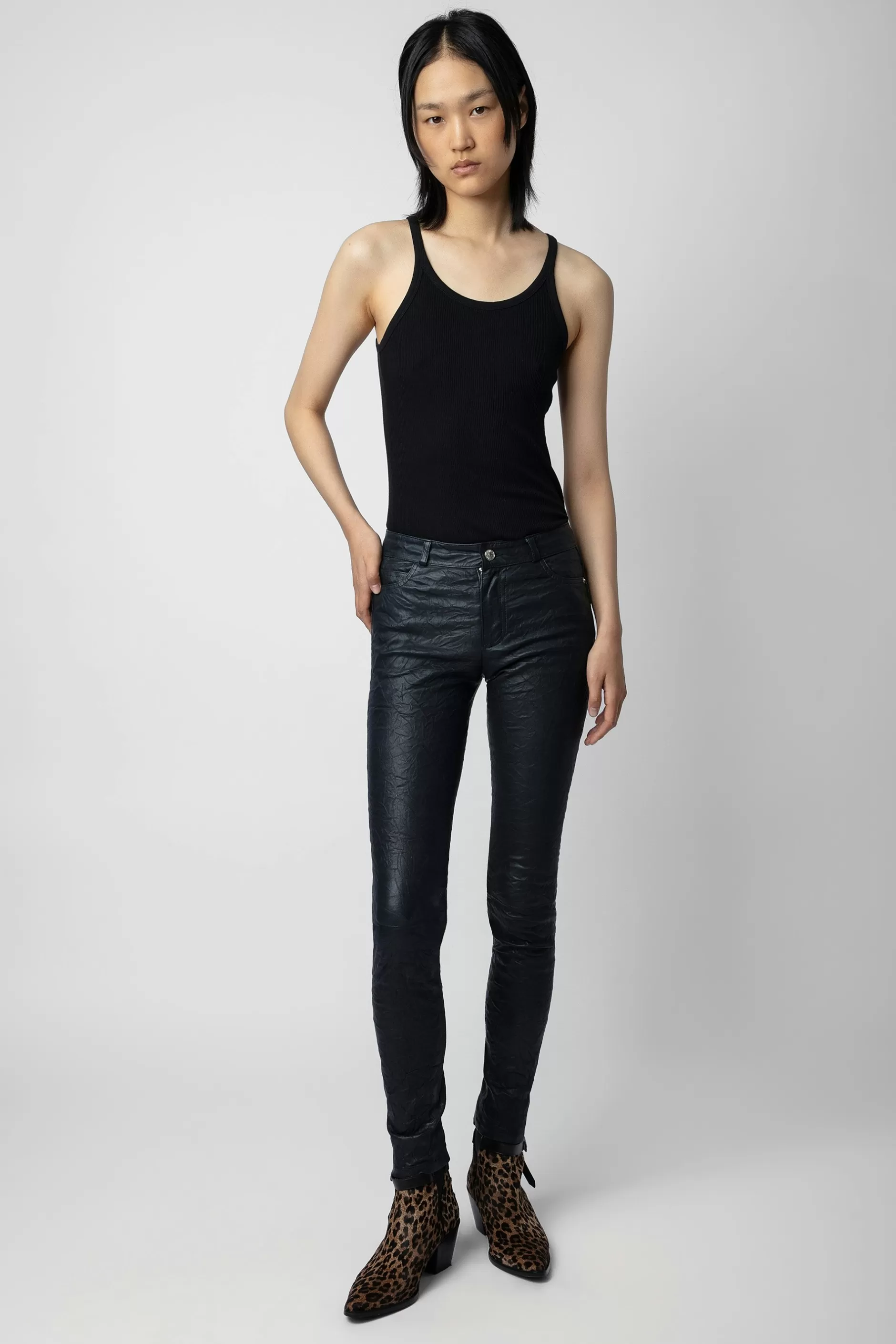 Zadig & Voltaire Pantalon Phlame Cuir Froisse^Femmes Costumes