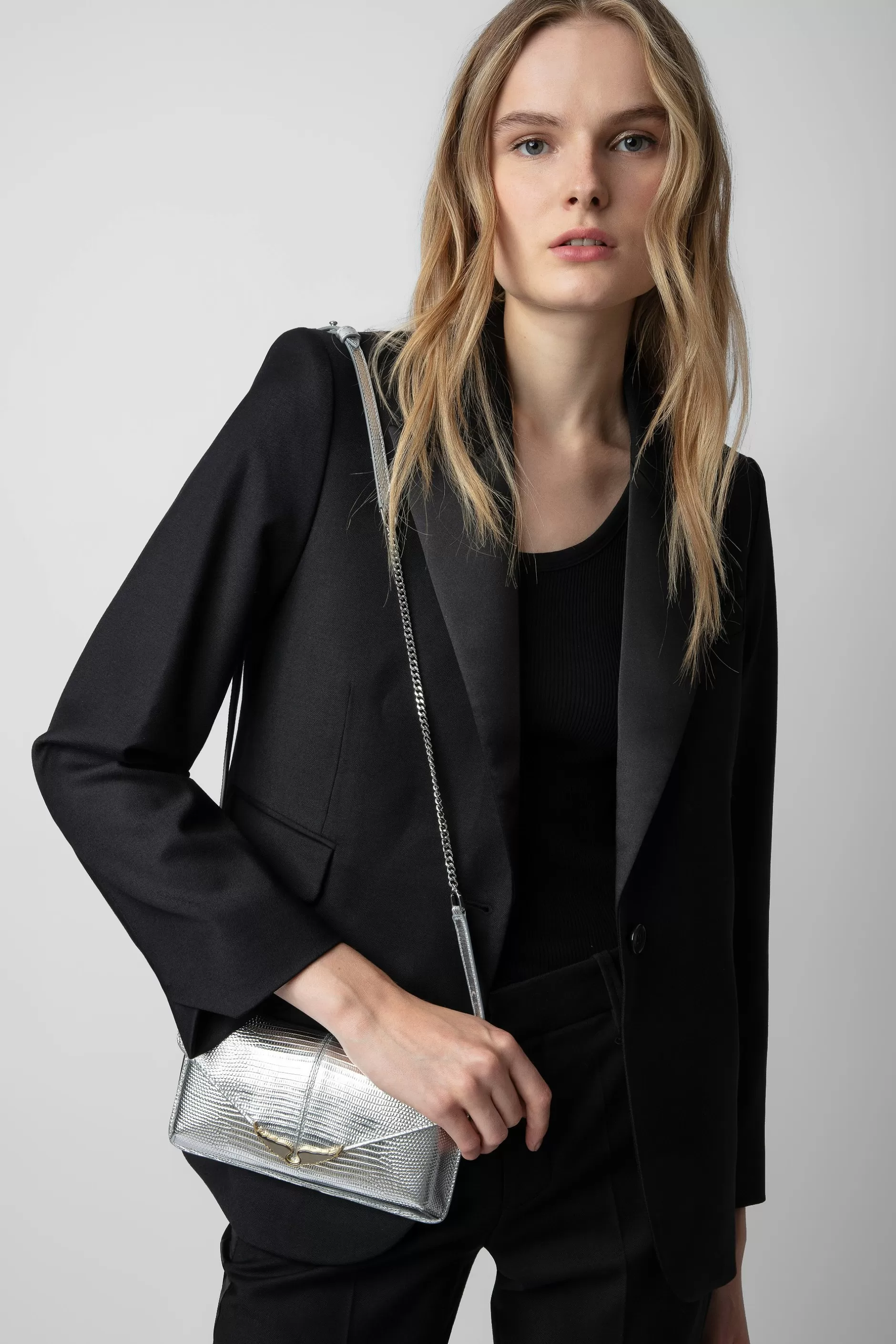 Zadig & Voltaire Pochette Metallisee Gaufree Borderline^Femmes Sacs A Bandoulière
