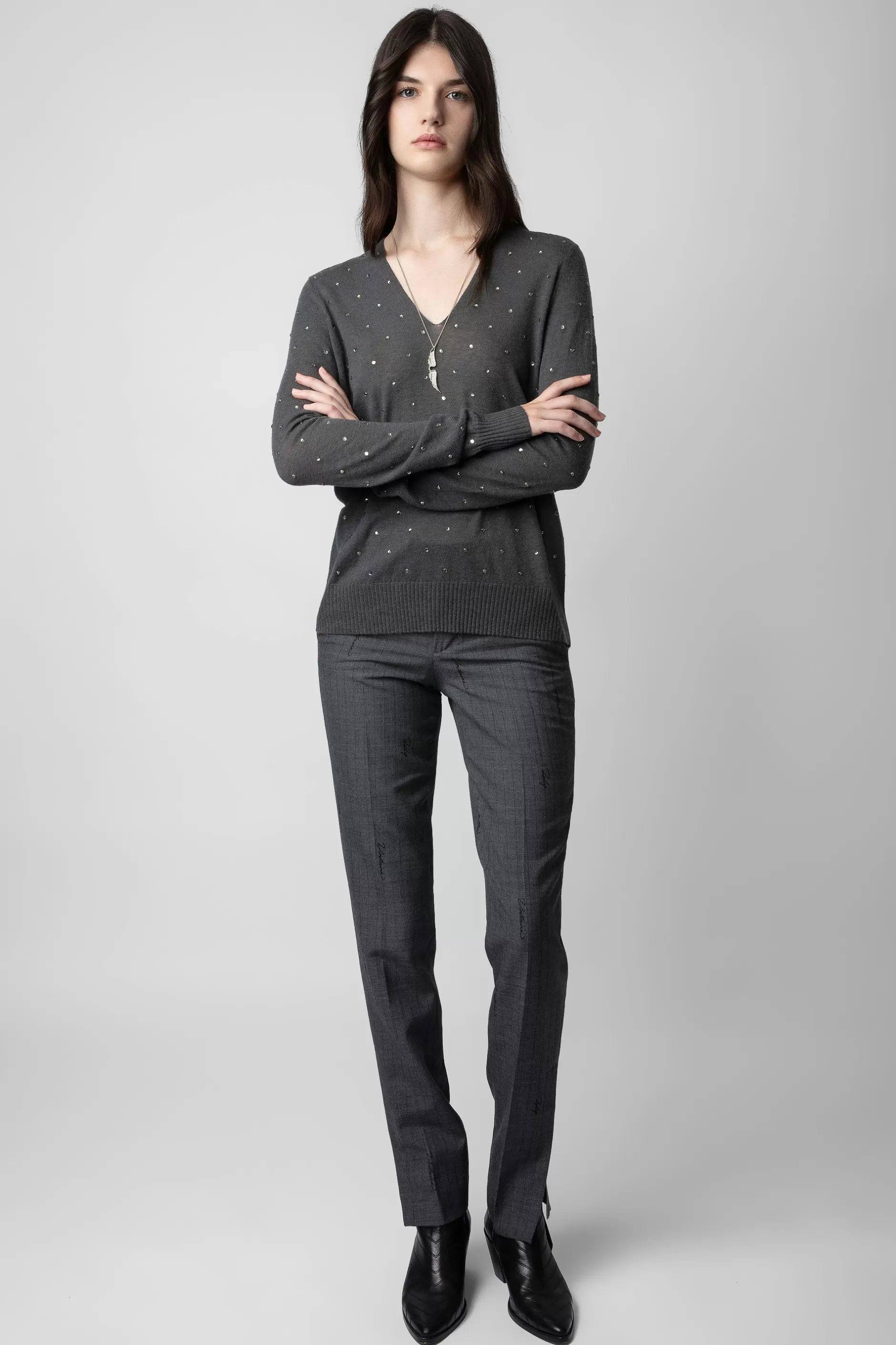 Zadig & Voltaire Pull En Cachemire A Strass Elya^Femmes Pulls Et Gilets