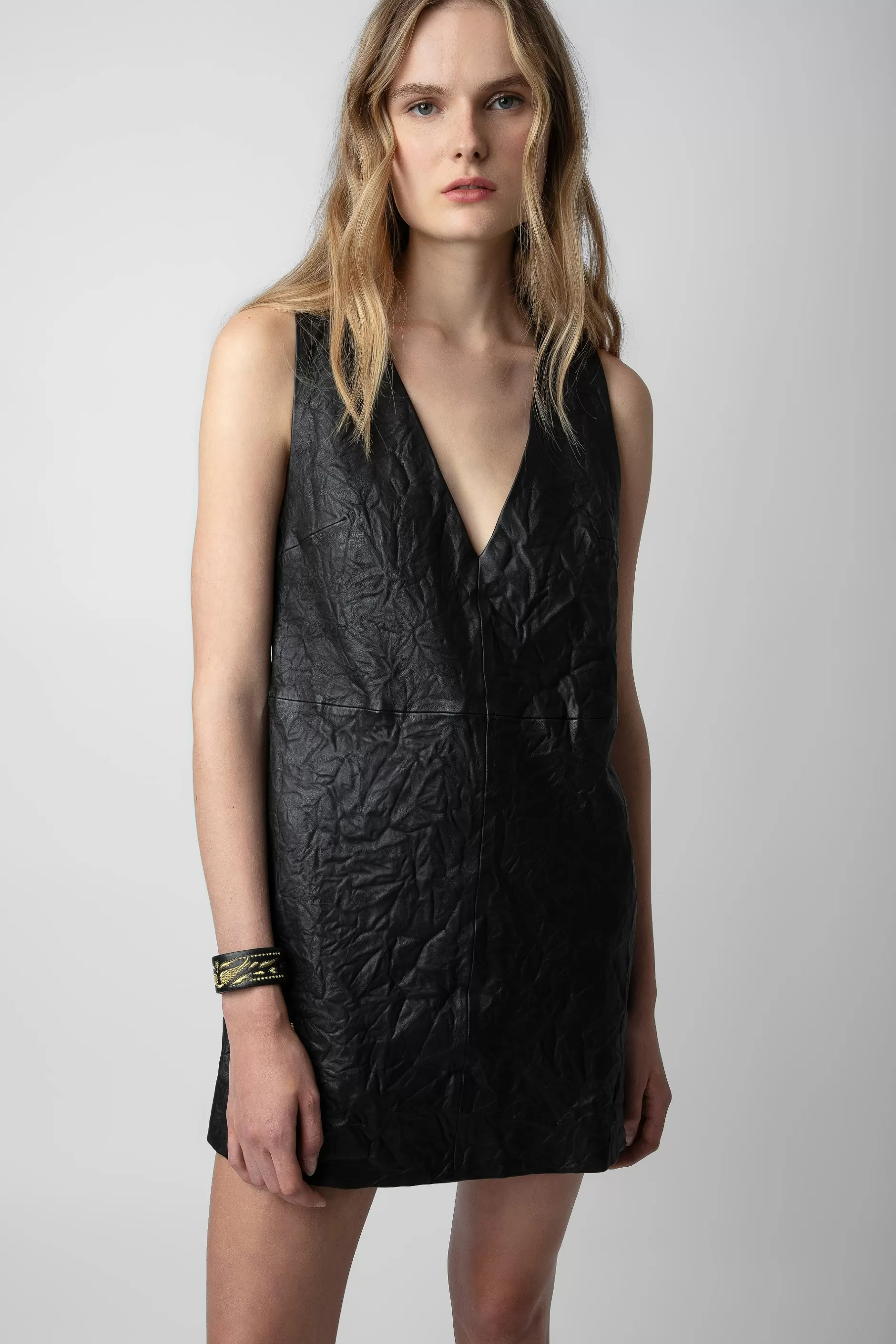 Zadig & Voltaire Robe En Cuir Froisse Rasha^Femmes Robes Et Jupes