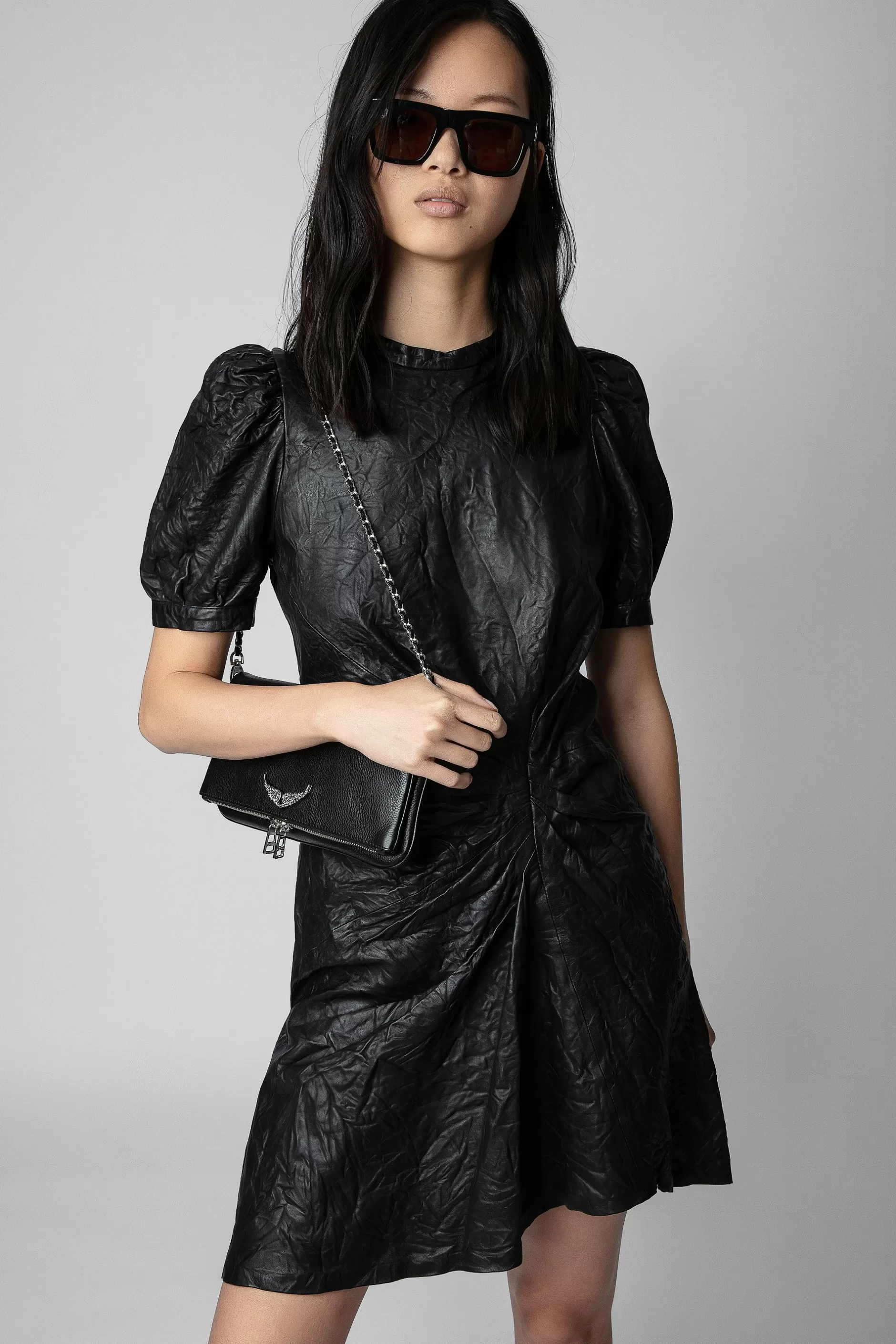 Zadig & Voltaire Robe En Cuir Froisse Rixe^Femmes Robes Et Jupes