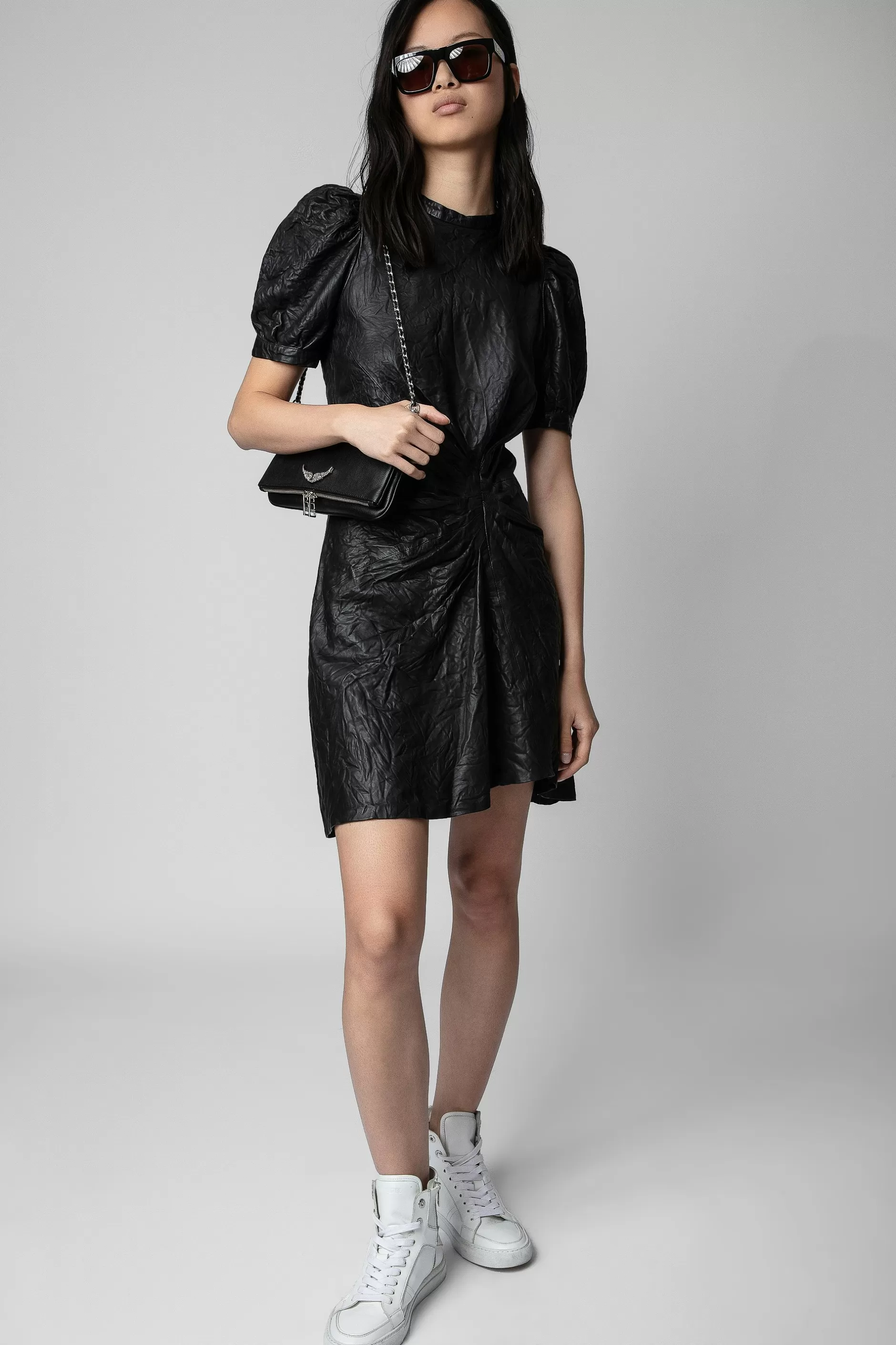 Zadig & Voltaire Robe En Cuir Froisse Rixe^Femmes Robes Et Jupes