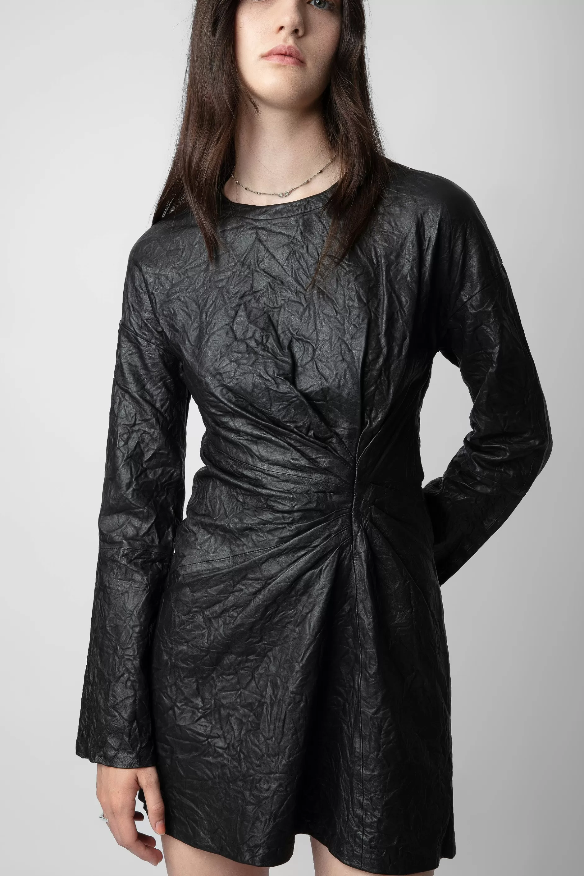 Zadig & Voltaire Robe En Cuir Froisse Rixina^Femmes Robes Et Jupes