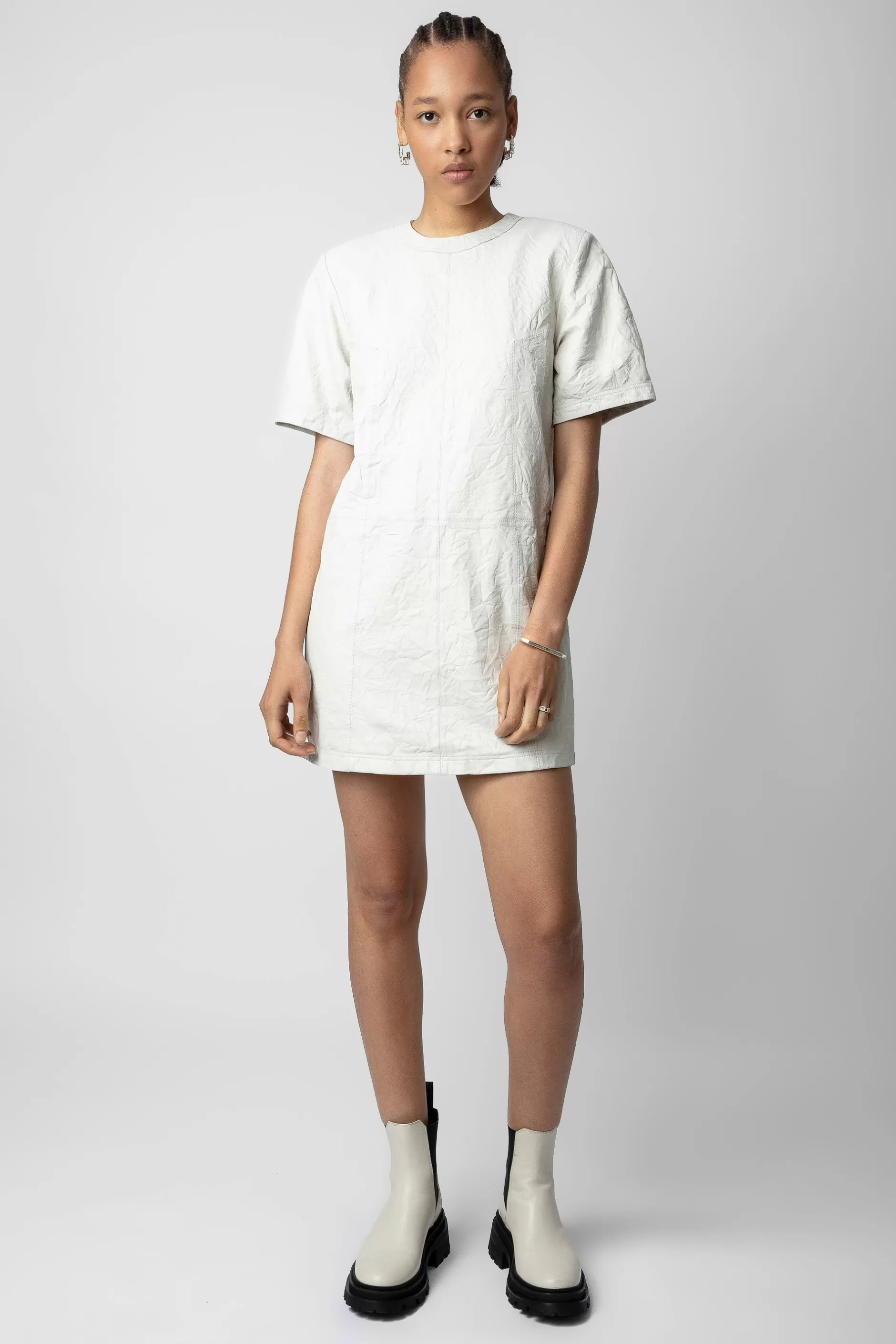 Zadig & Voltaire Robe Riddy En Cuir Froisse^Femmes Robes Et Jupes