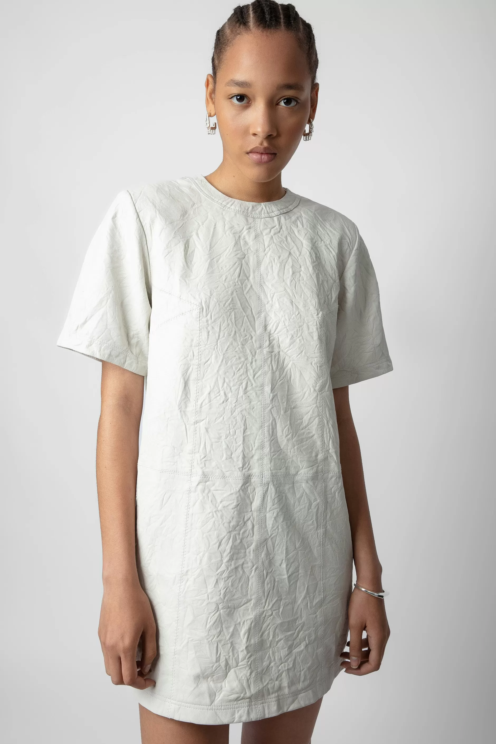 Zadig & Voltaire Robe Riddy En Cuir Froisse^Femmes Robes Et Jupes