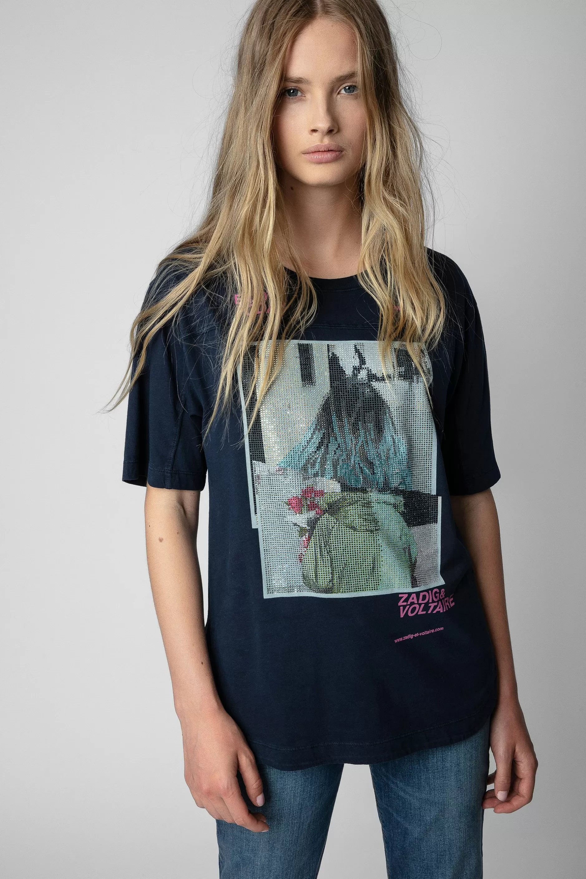 Zadig & Voltaire T-Shirt A Strass Et Imprime Photo Avec Noeud^Femmes T-Shirts