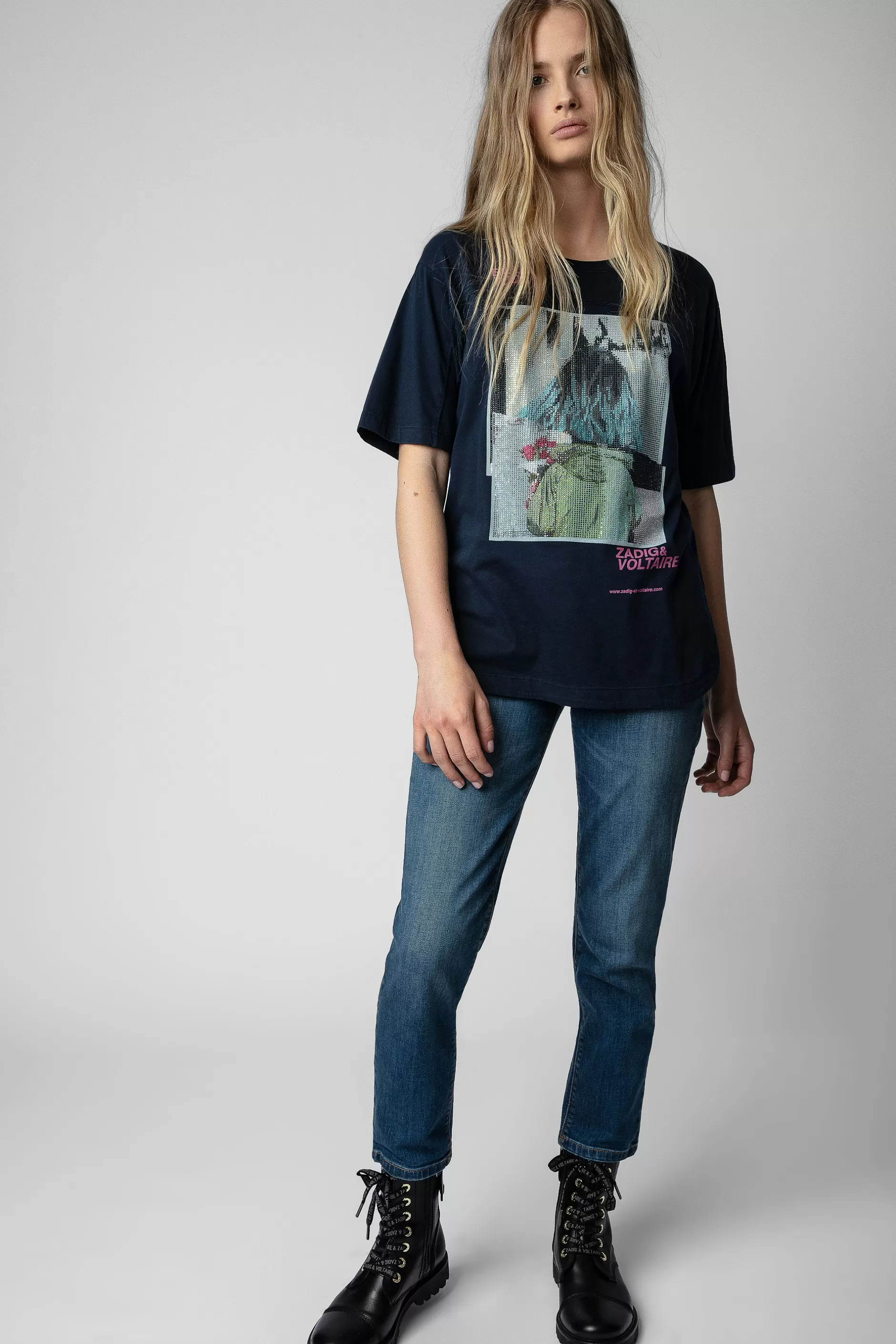 Zadig & Voltaire T-Shirt A Strass Et Imprime Photo Avec Noeud^Femmes T-Shirts
