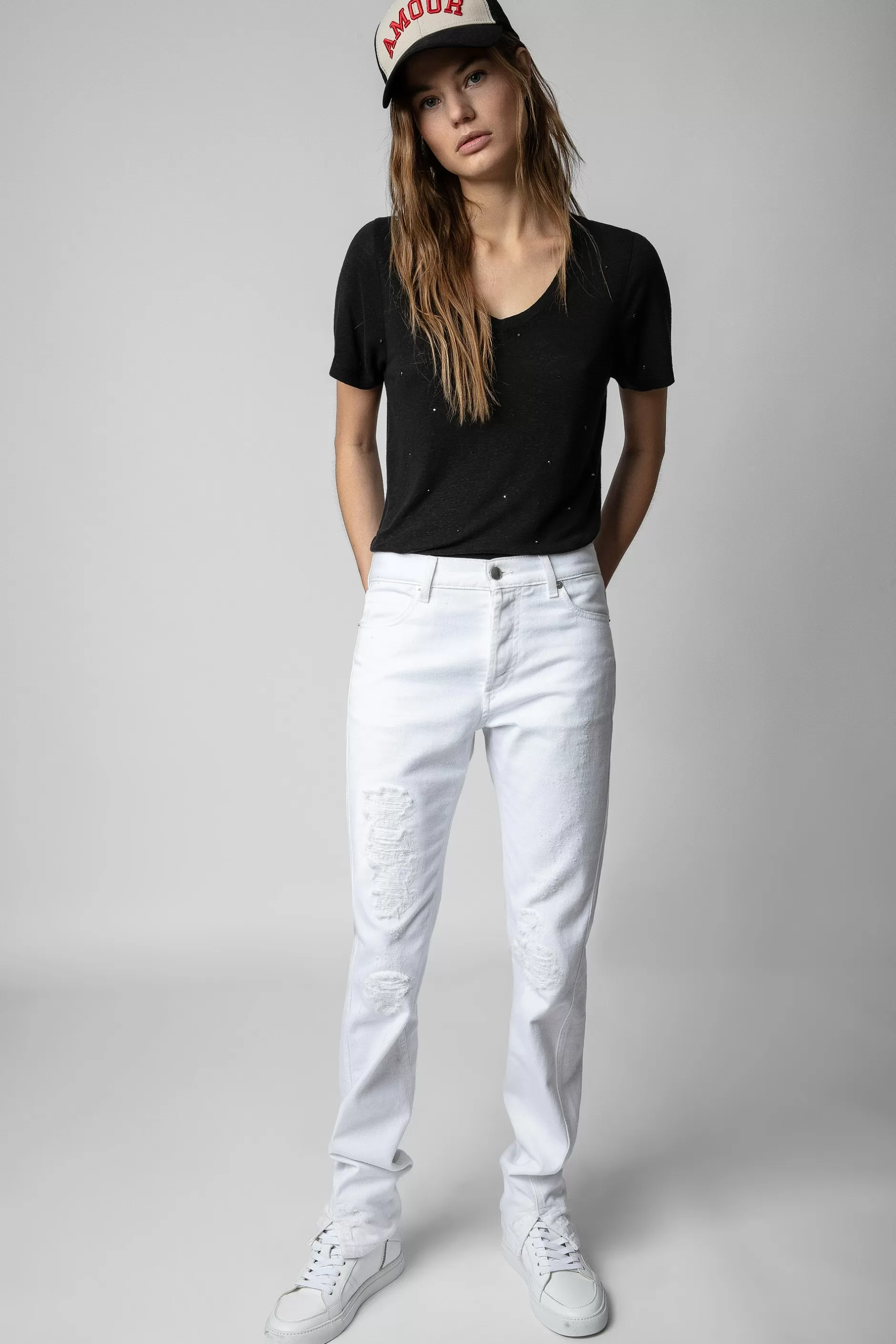 Zadig & Voltaire T-Shirt En Lin A Pois Atia^Femmes T-Shirts