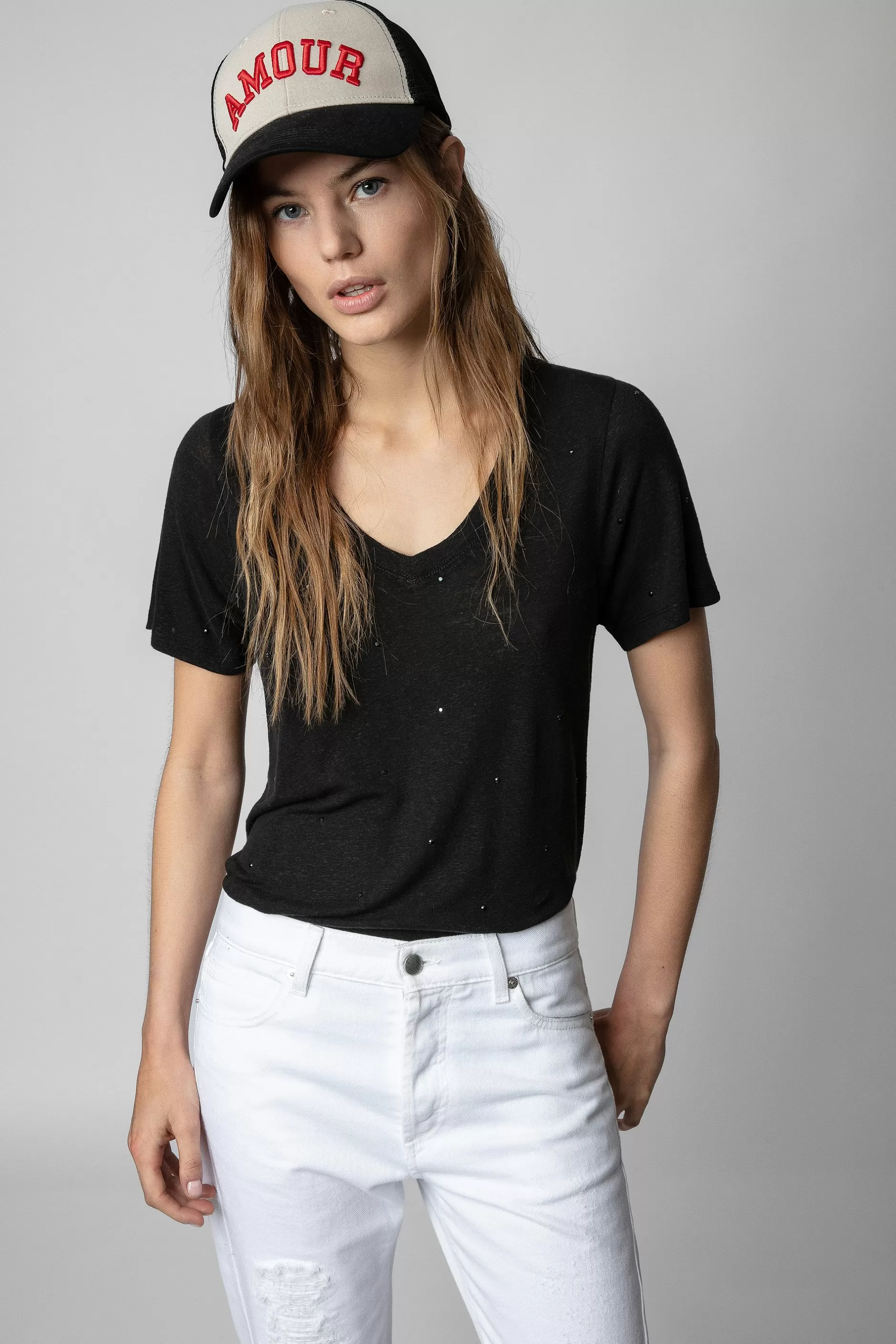 Zadig & Voltaire T-Shirt En Lin A Pois Atia^Femmes T-Shirts