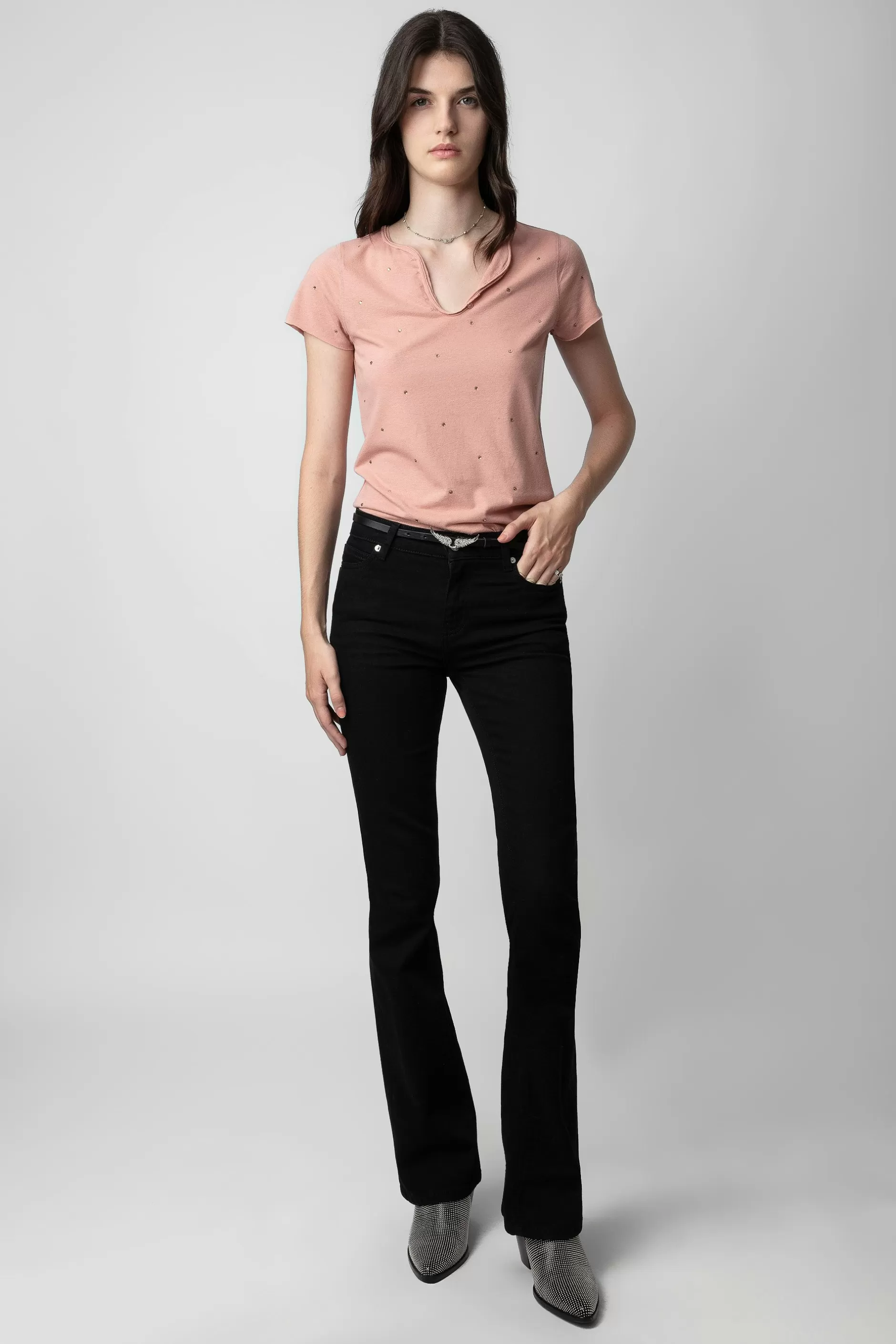 Zadig & Voltaire T-Shirt Henley A Strass^Femmes T-Shirts