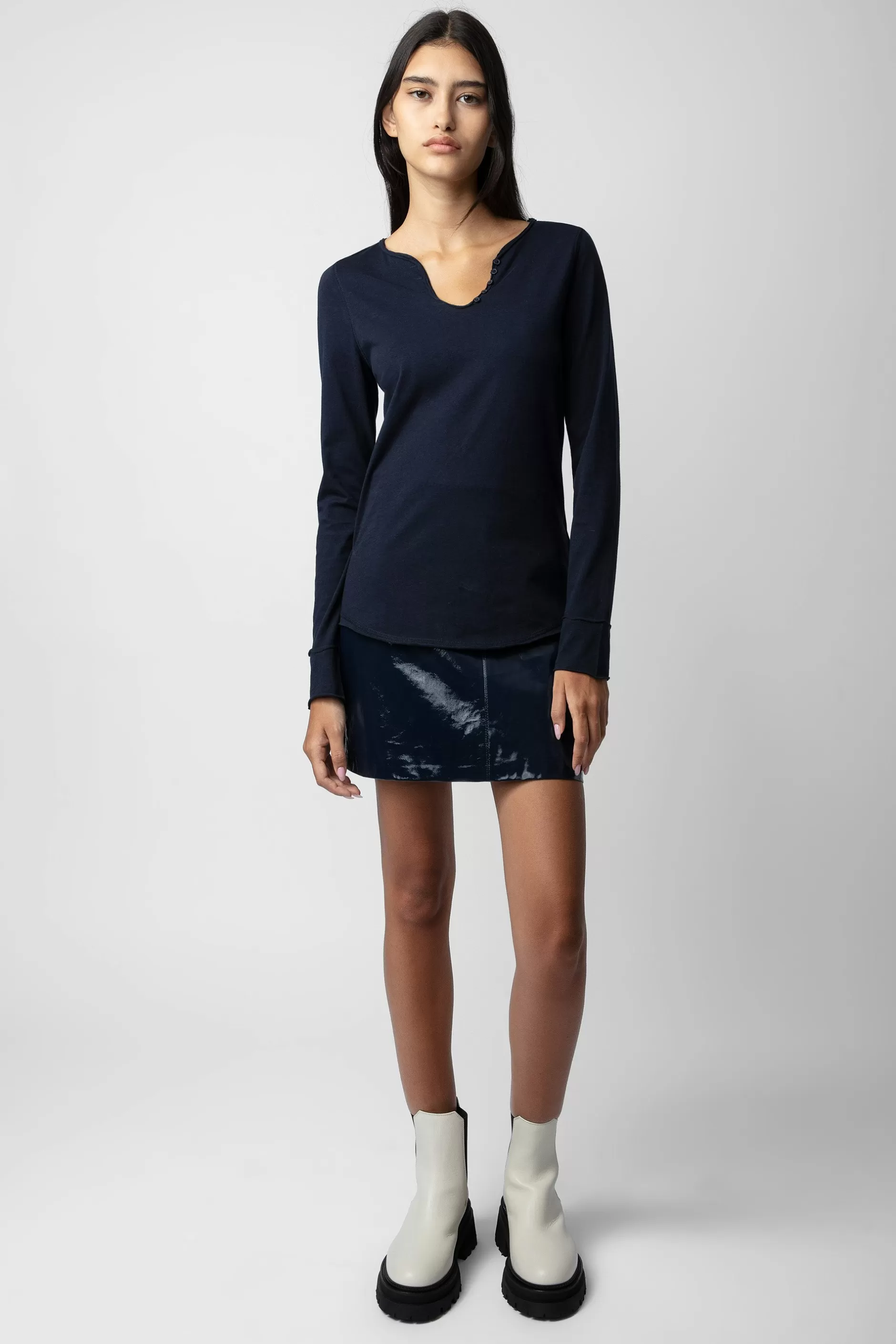 Zadig & Voltaire T-Shirt Henley C'Est La Faute A Voltaire^Femmes T-Shirts