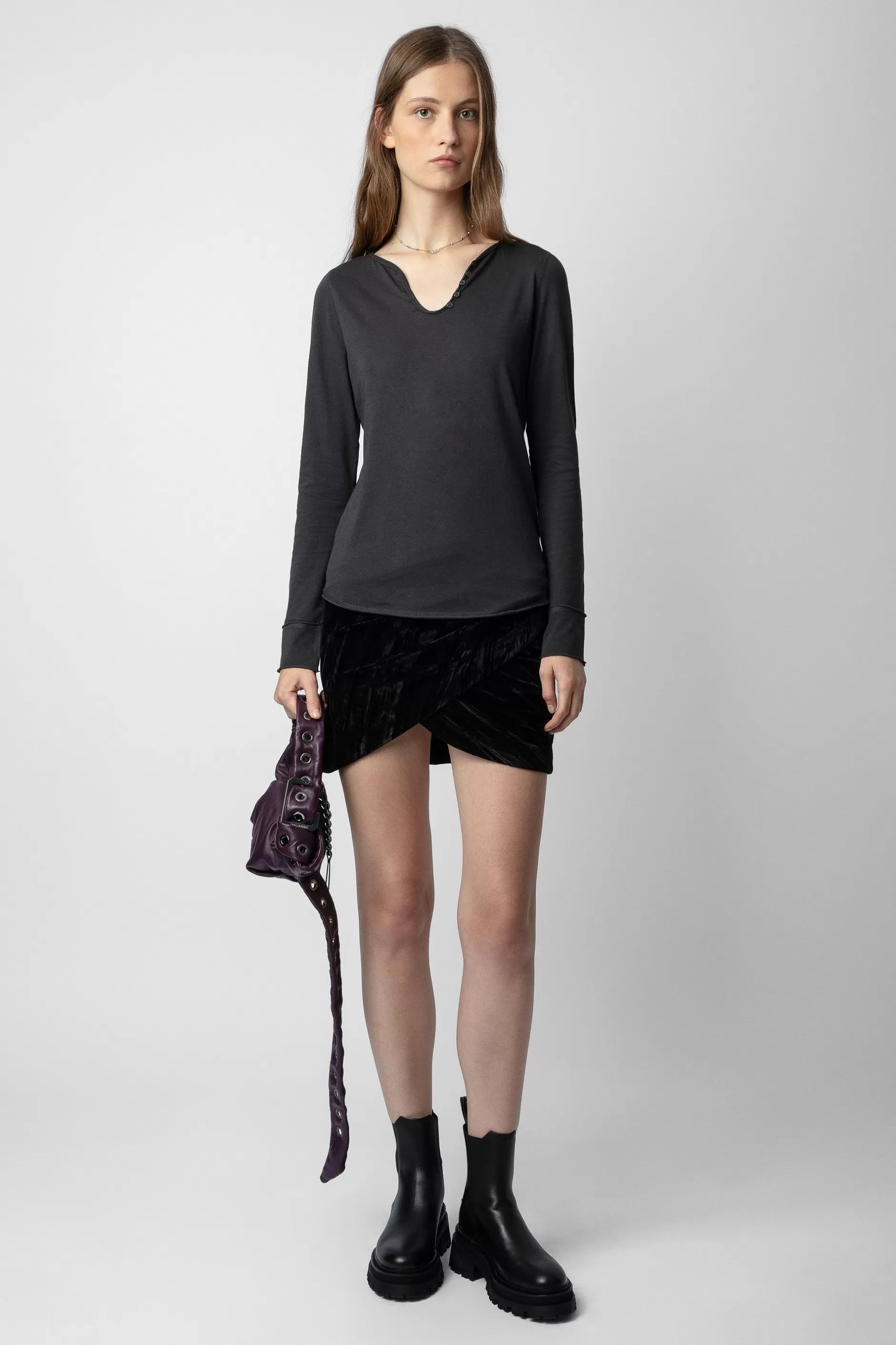 Zadig & Voltaire T-Shirt Henley C'Est La Faute A Voltaire^Femmes T-Shirts