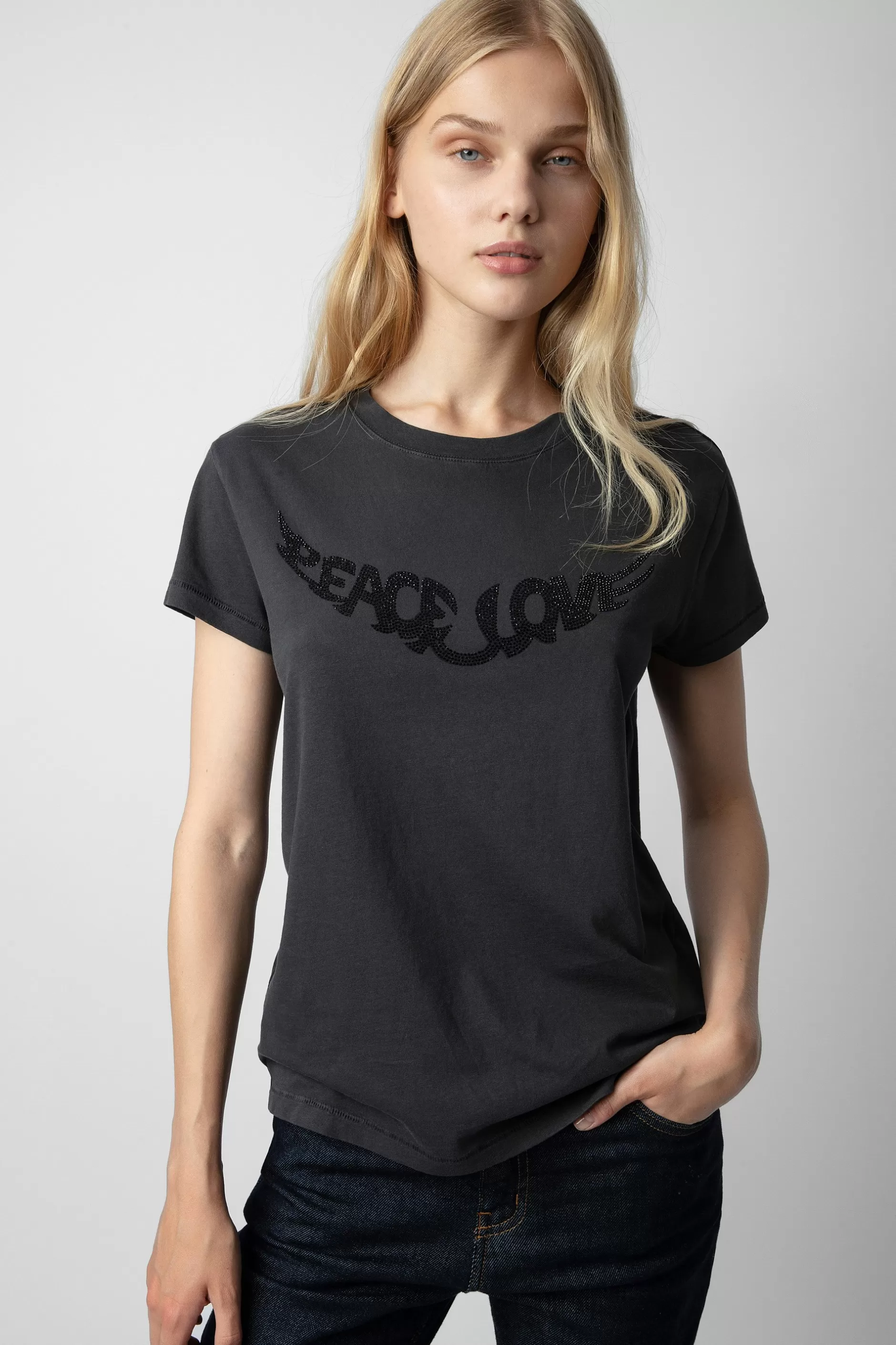 Zadig & Voltaire T-Shirt Walk Peace & Love Strass^Femmes T-Shirts