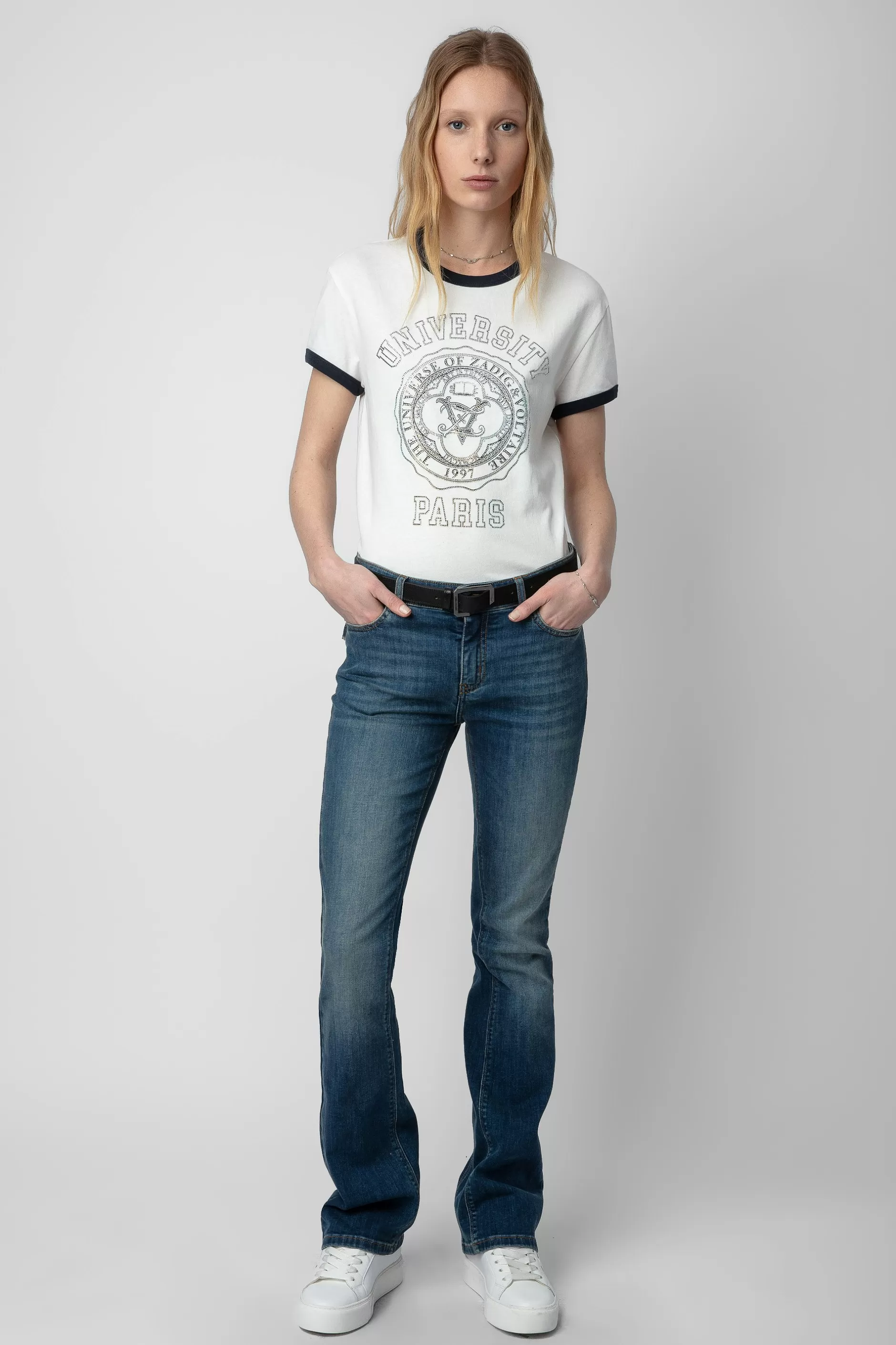 Zadig & Voltaire T-Shirt Walk University Diamante^Femmes T-Shirts