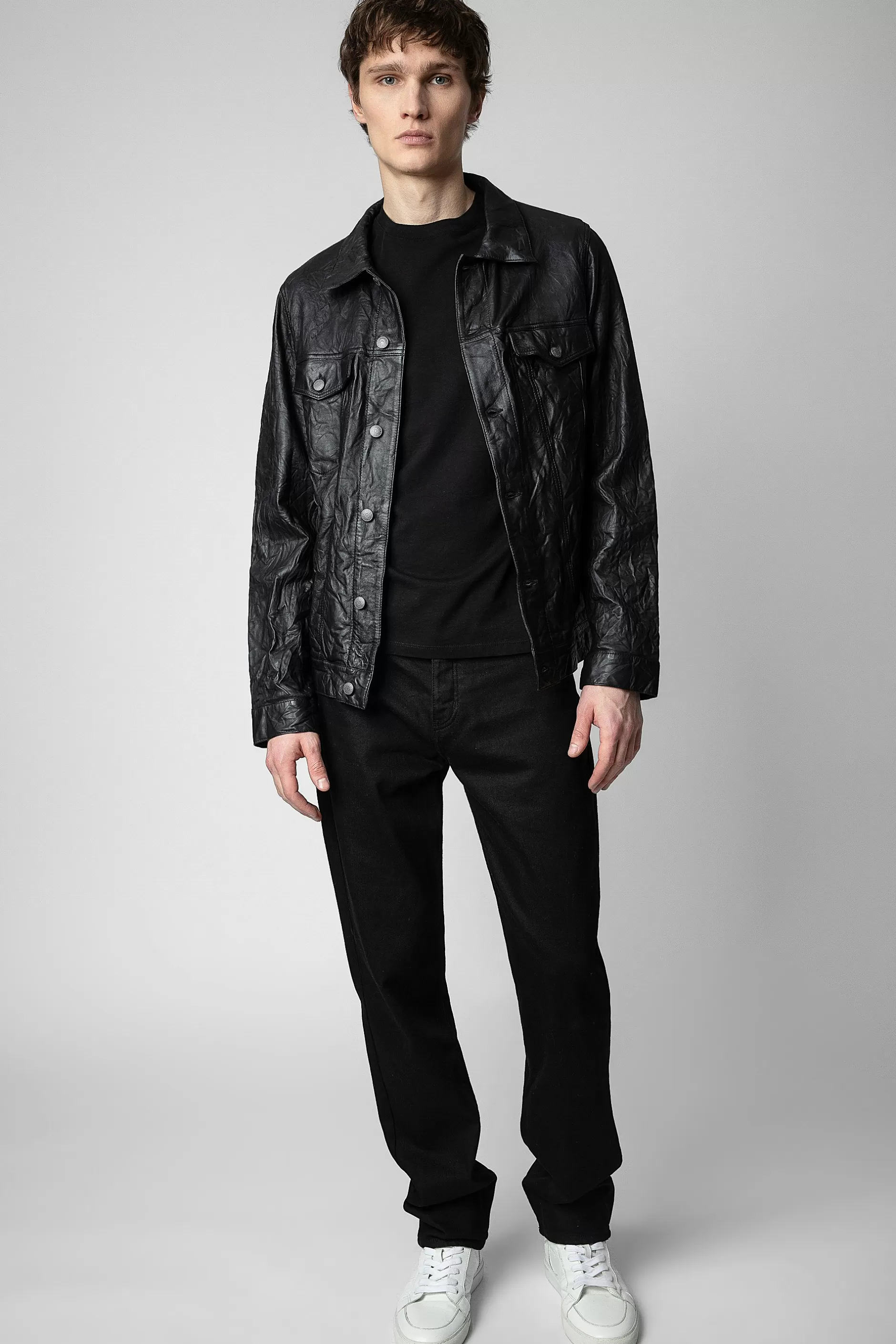 Zadig & Voltaire Veste En Cuir Froisse^Hommes Manteaux Et Vestes