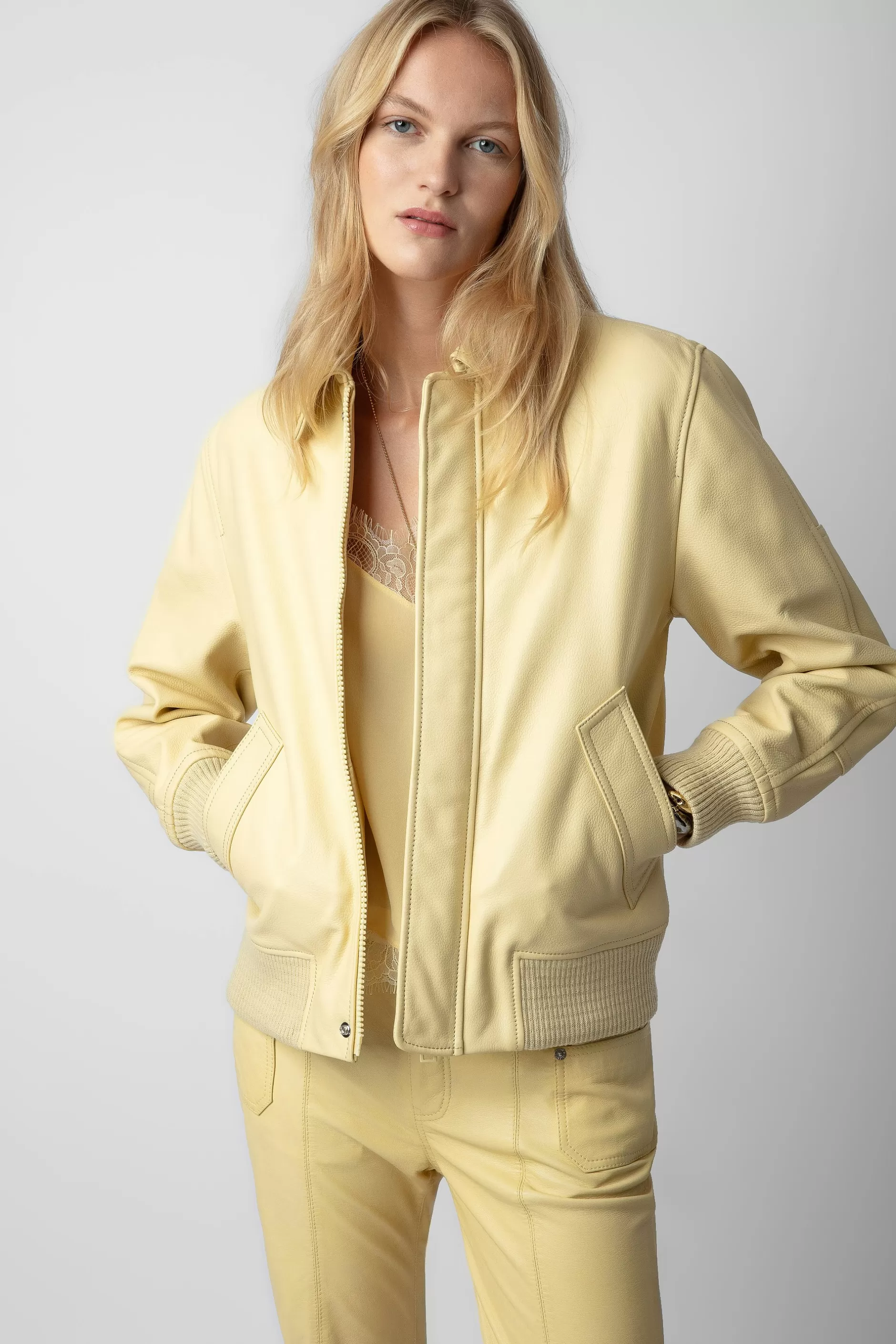 Zadig & Voltaire Veste En Cuir Kaia^Femmes Manteaux Et Vestes