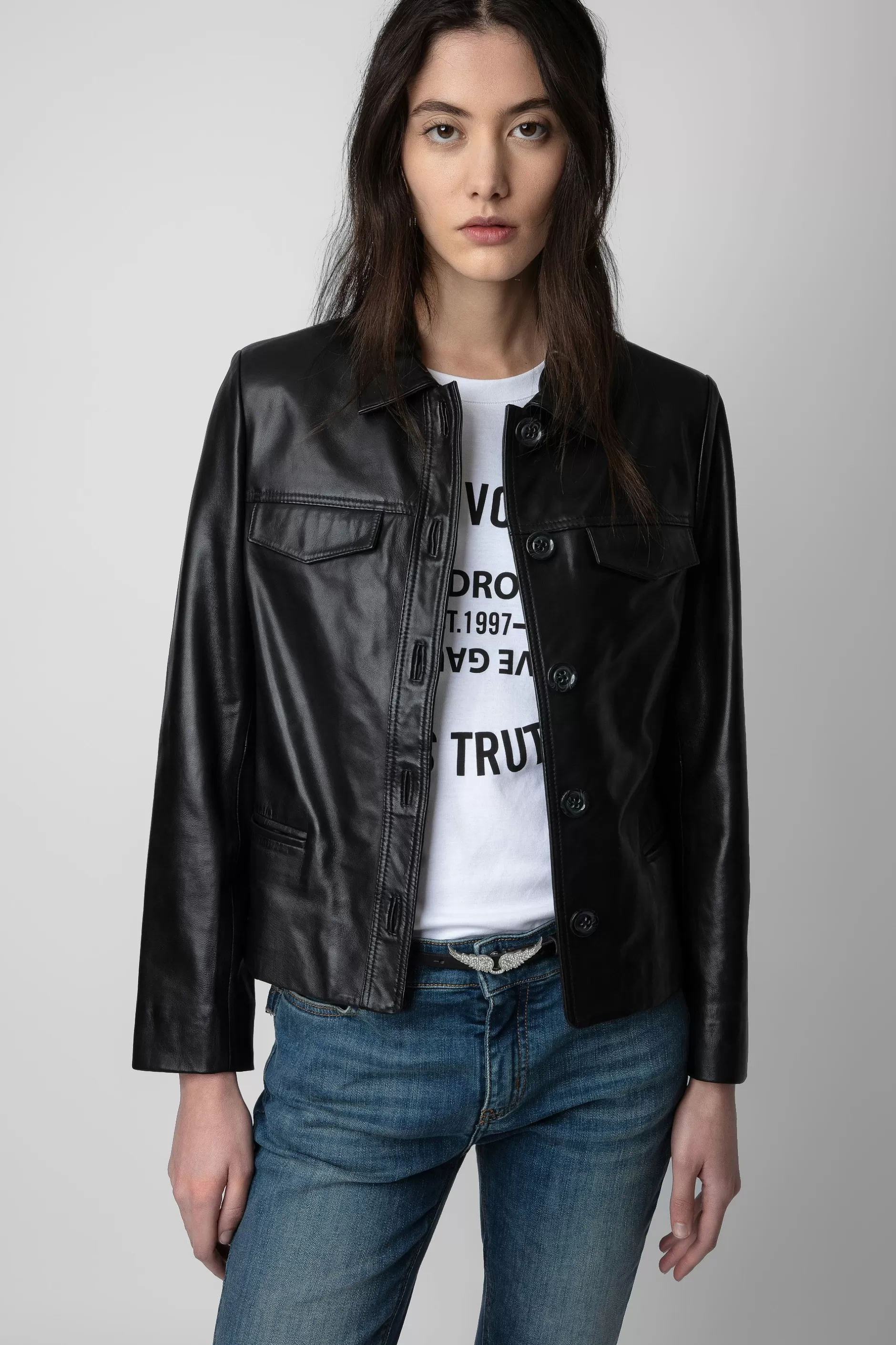 Zadig & Voltaire Veste En Cuir Liam^Femmes Manteaux Et Vestes