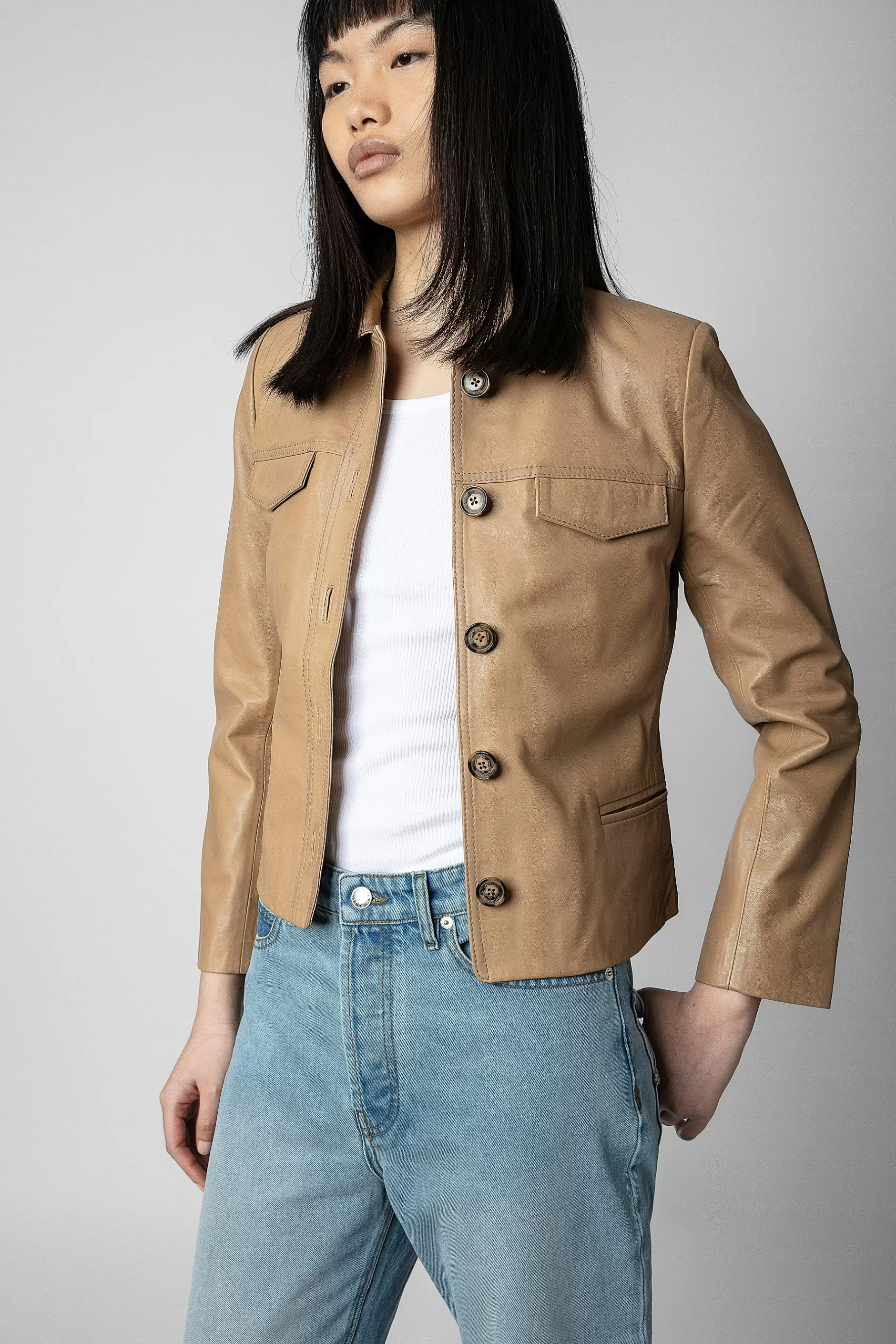 Zadig & Voltaire Veste En Cuir Liam^Femmes Manteaux Et Vestes