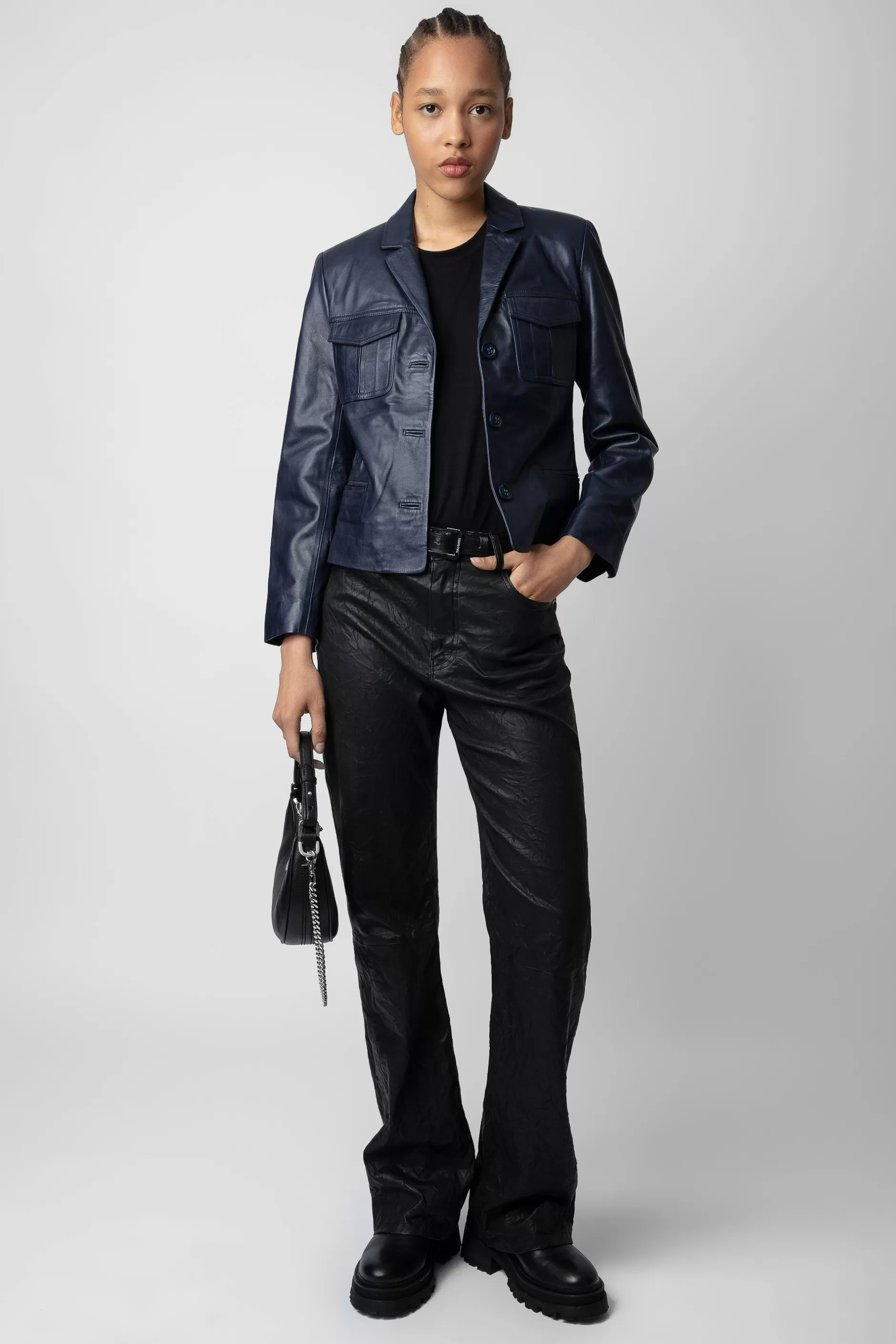 Zadig & Voltaire Veste En Cuir Liams^Femmes Manteaux Et Vestes