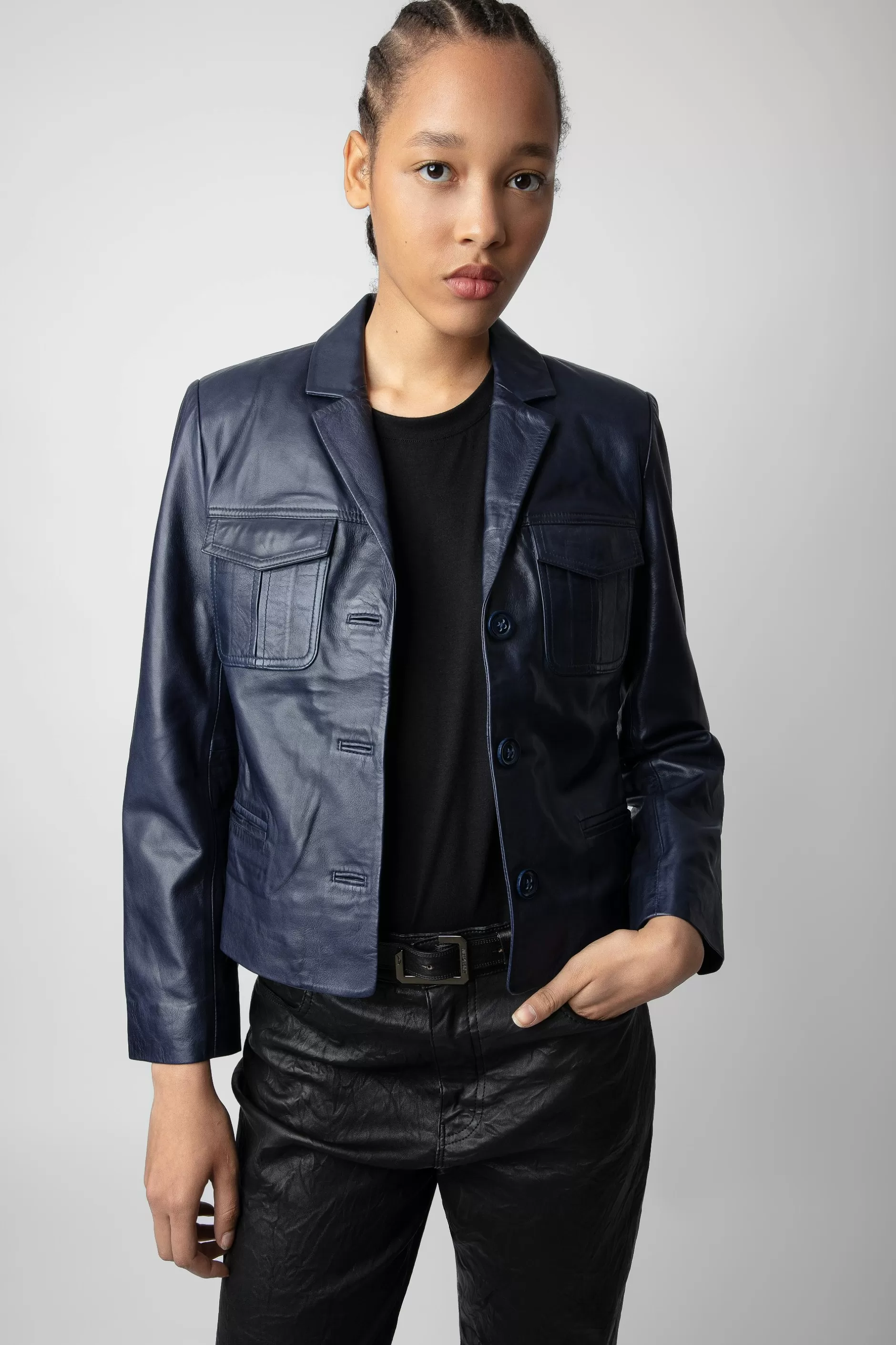 Zadig & Voltaire Veste En Cuir Liams^Femmes Manteaux Et Vestes