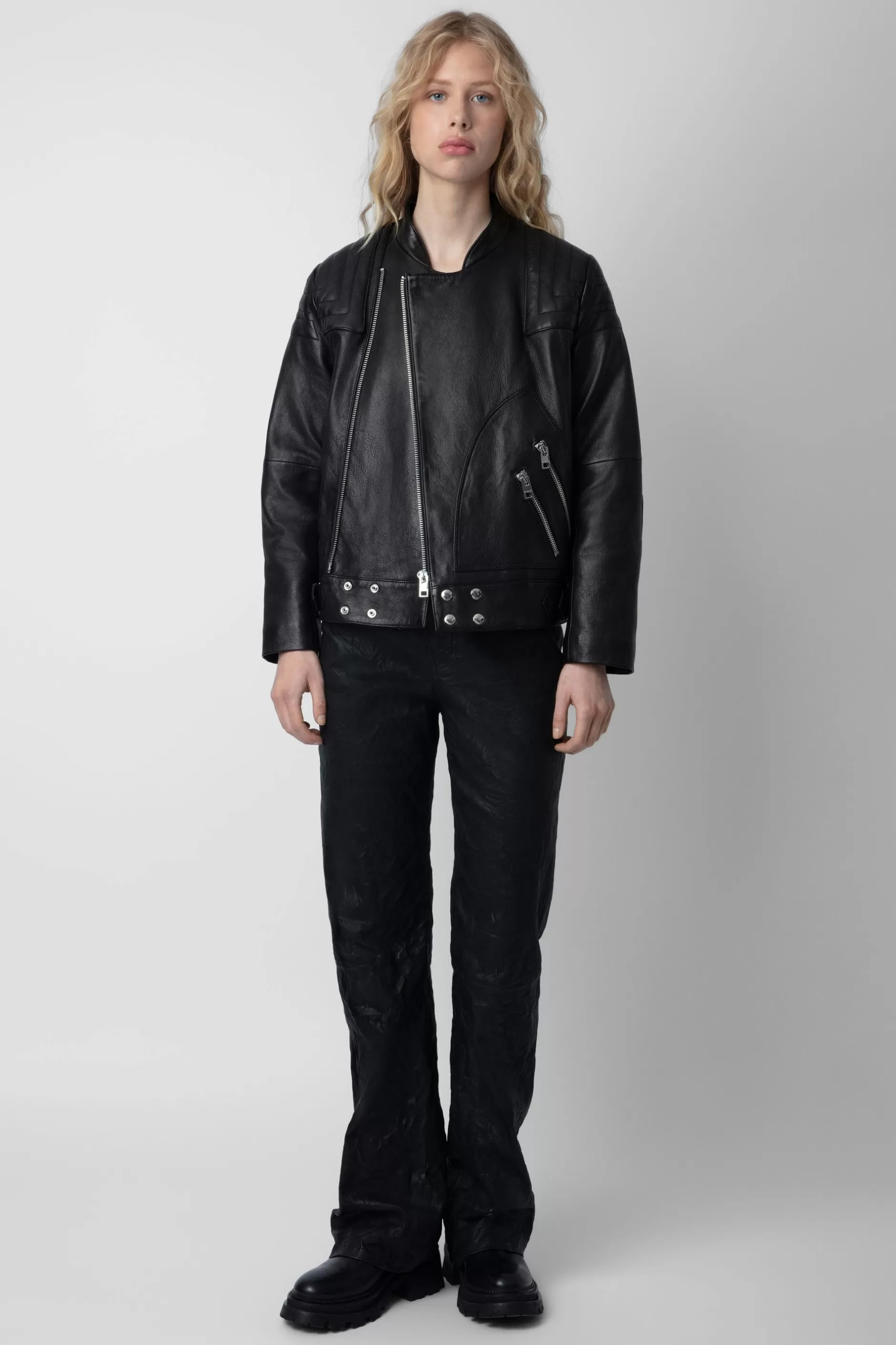 Zadig & Voltaire Veste En Cuir Liliam^Femmes Manteaux Et Vestes