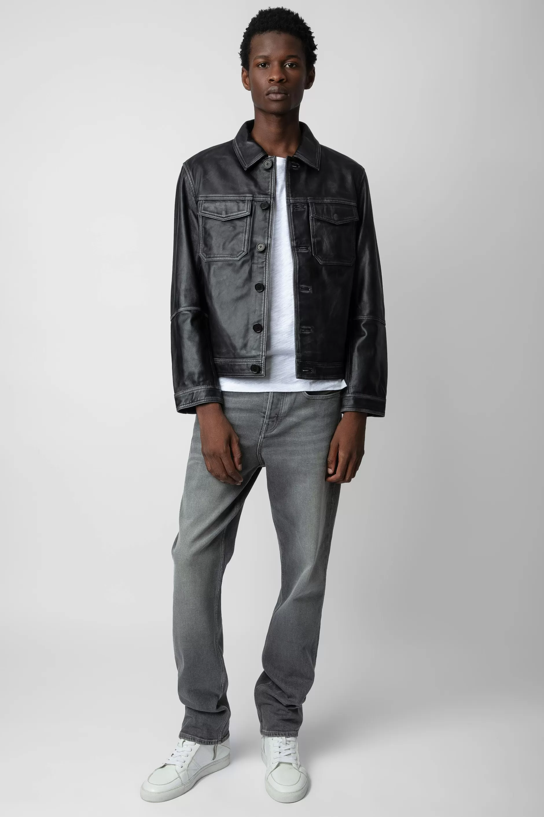 Zadig & Voltaire Veste En Cuir Vintage Lasso^Hommes Manteaux Et Vestes